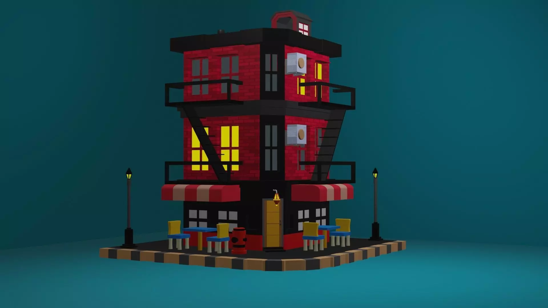 HOUSE Low-poly 3D model_0
