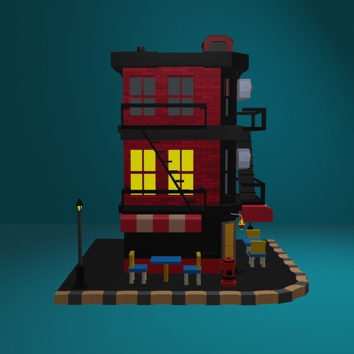 HOUSE Low-poly 3D model_1