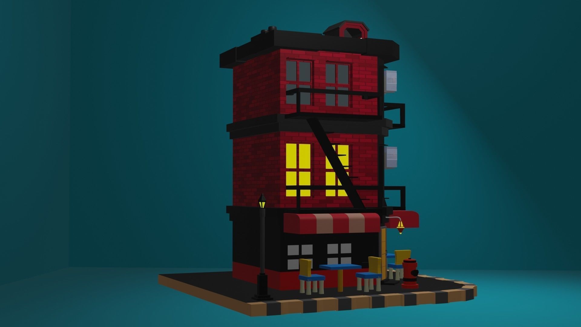 HOUSE Low-poly 3D model_2