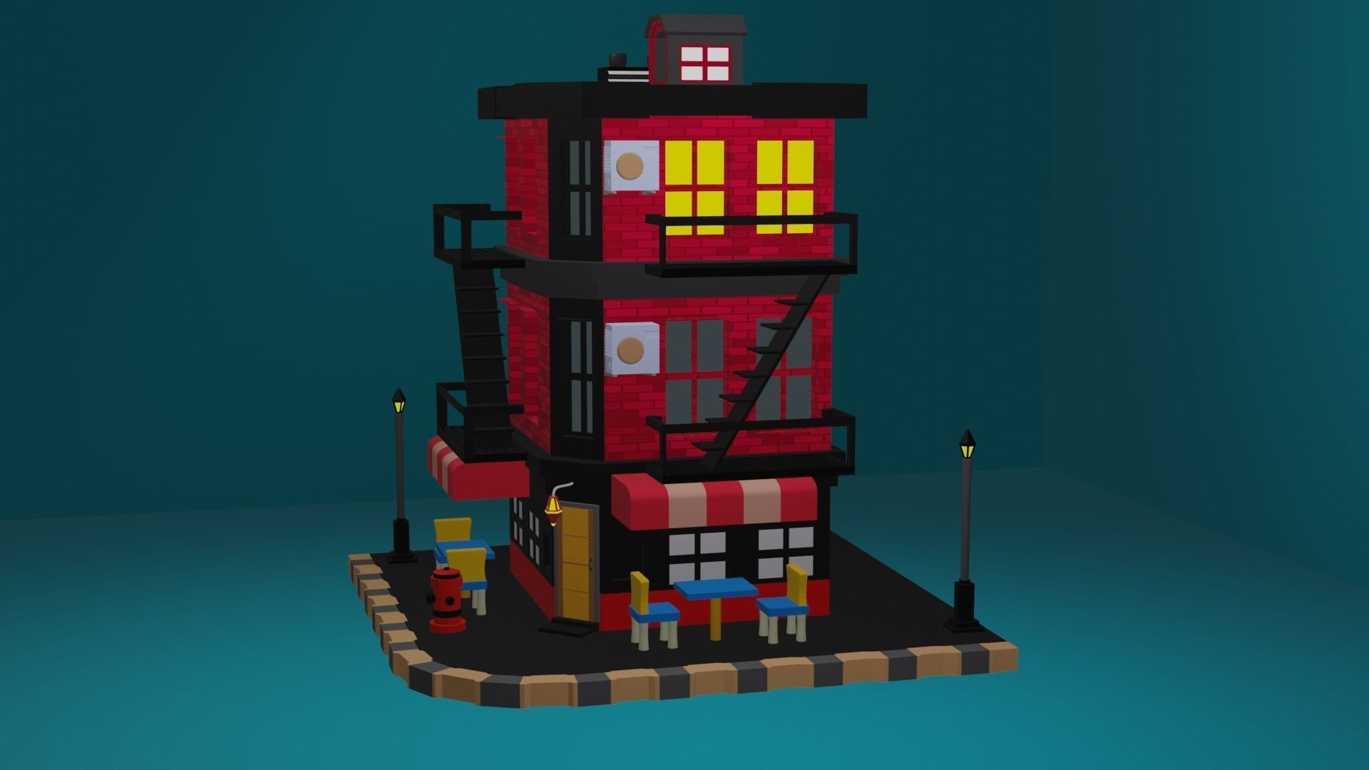 HOUSE Low-poly 3D model_4