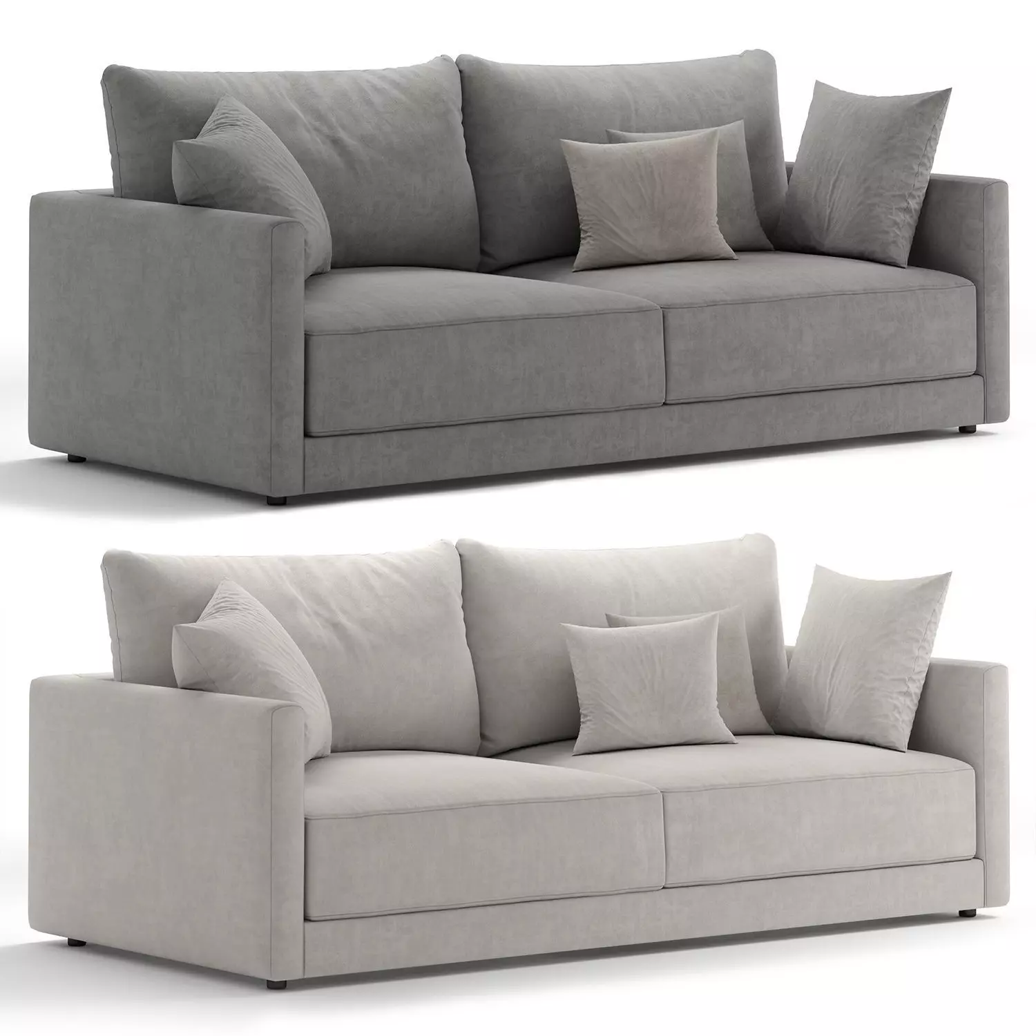 Gather Deep Grande Bench Sofa 3D model