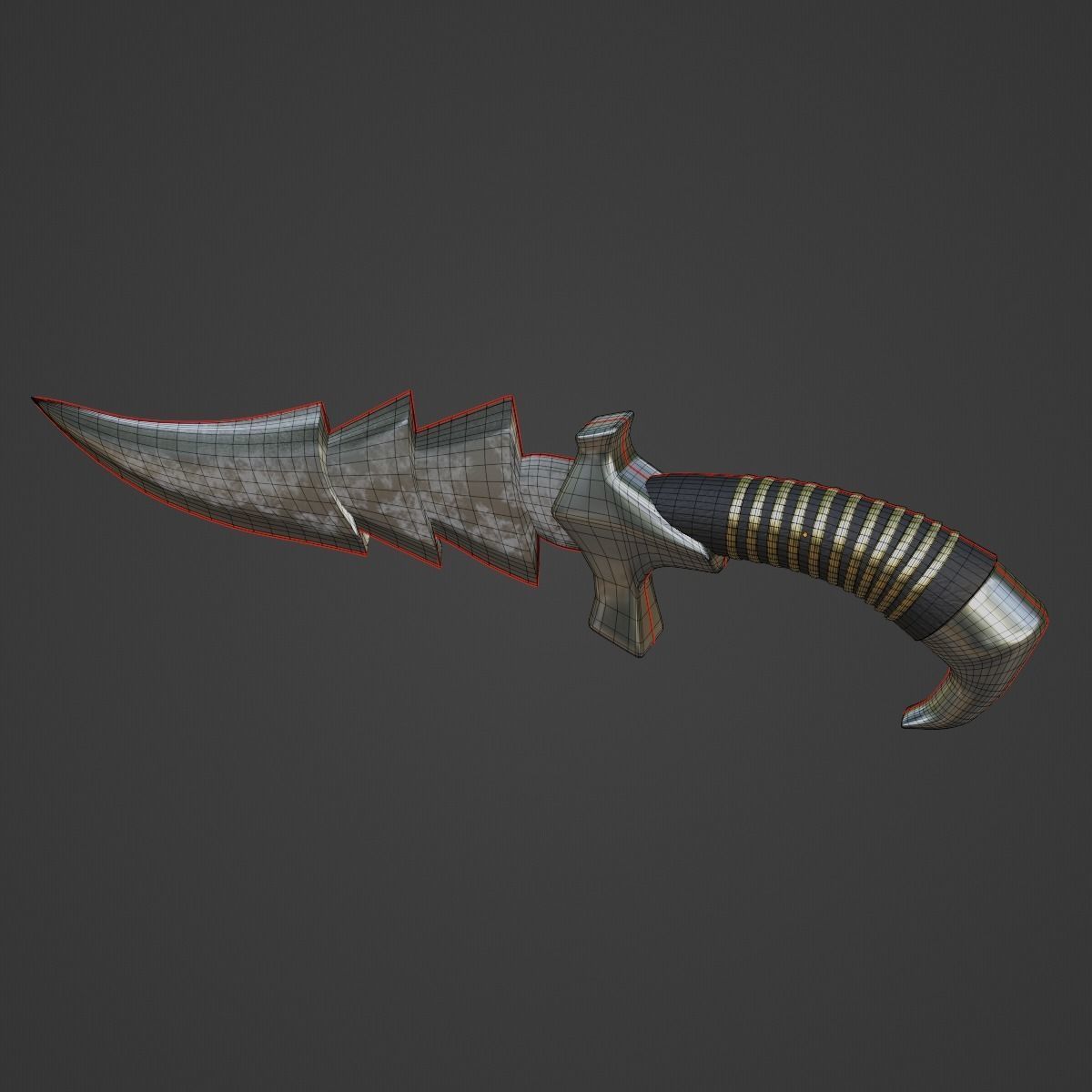 Stylized Medieval Sword Low-poly 3D model_13