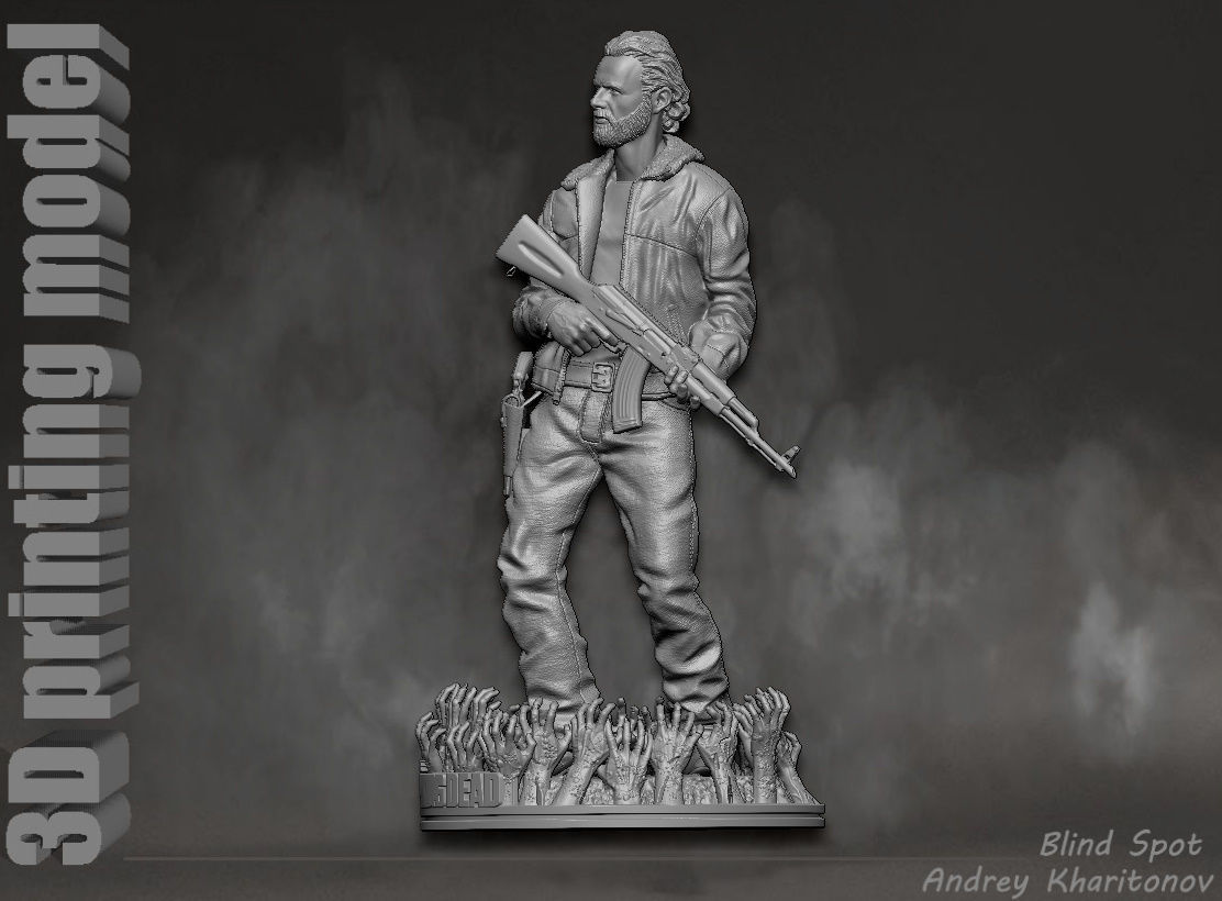 The Walking dead Rick Grimes 3D print model_3
