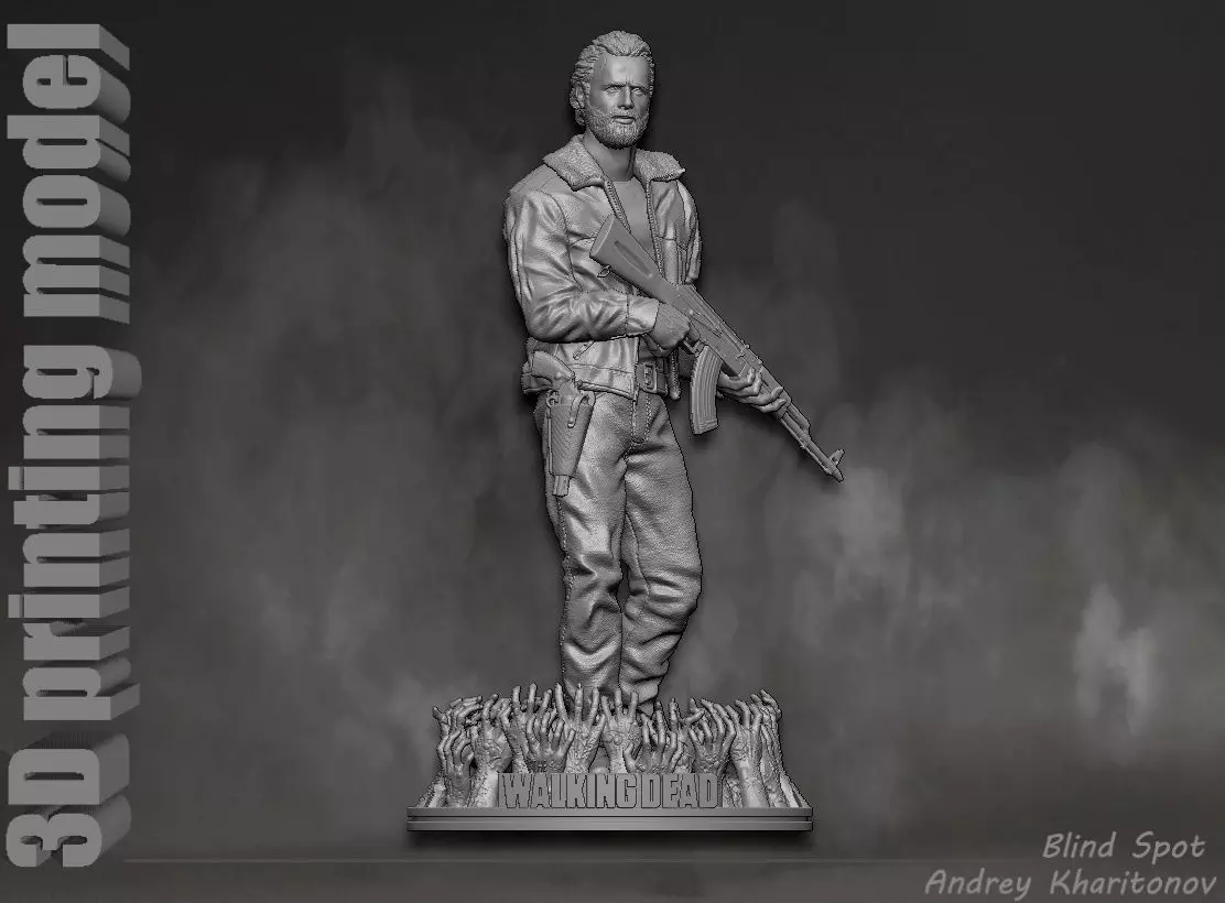 The Walking dead Rick Grimes 3D print model_0
