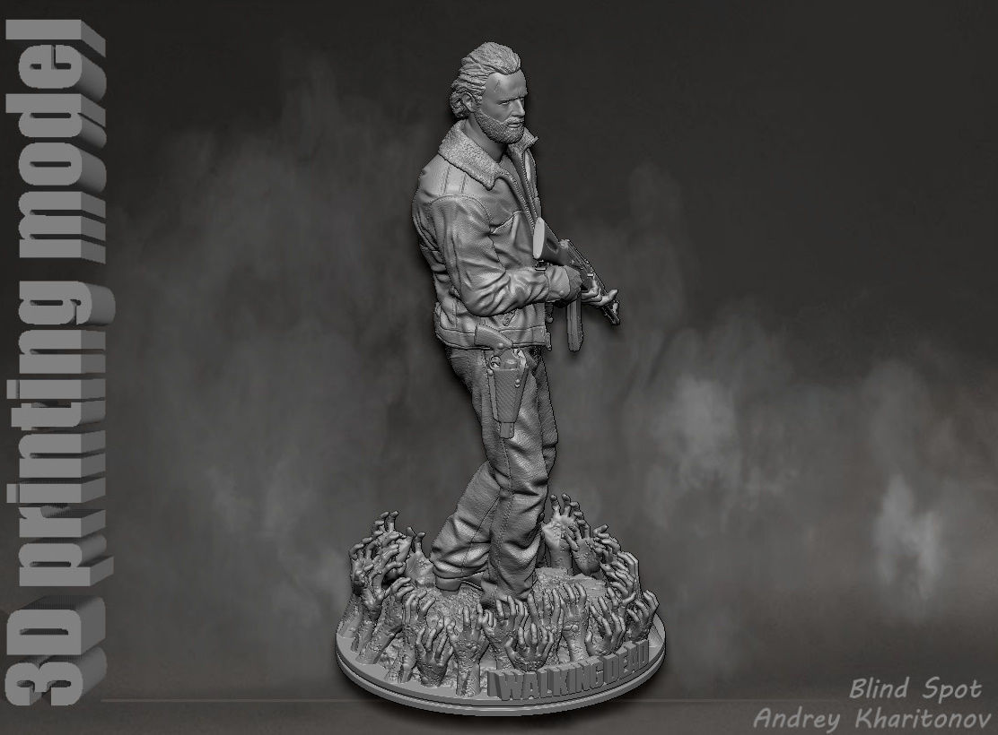 The Walking dead Rick Grimes 3D print model_23