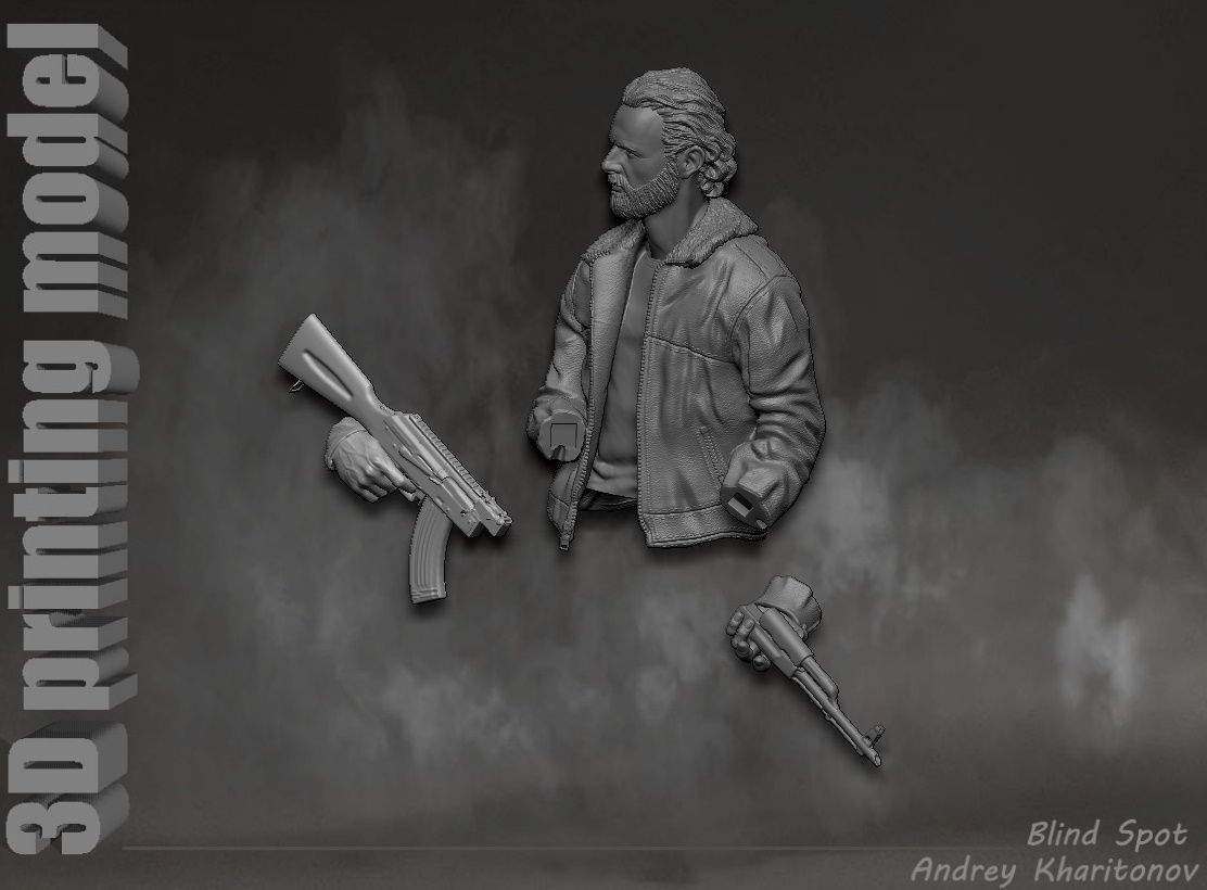 The Walking dead Rick Grimes 3D print model_29