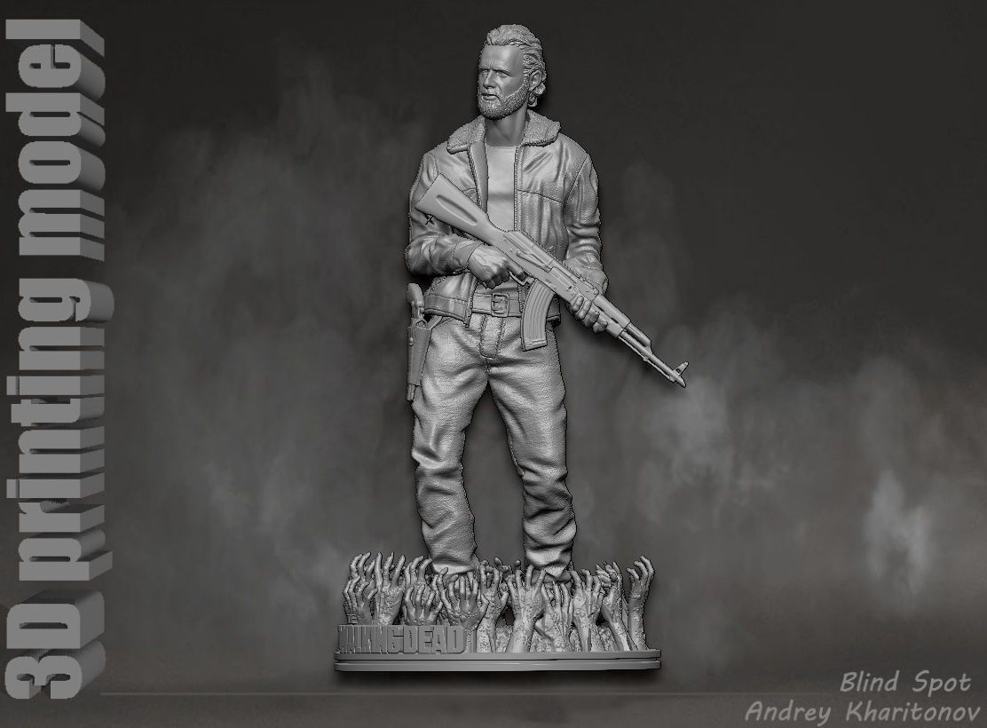 The Walking dead Rick Grimes 3D print model_2