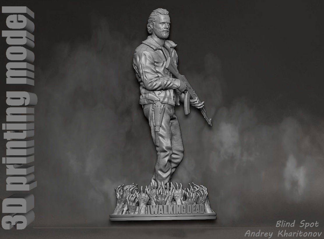 The Walking dead Rick Grimes 3D print model_16