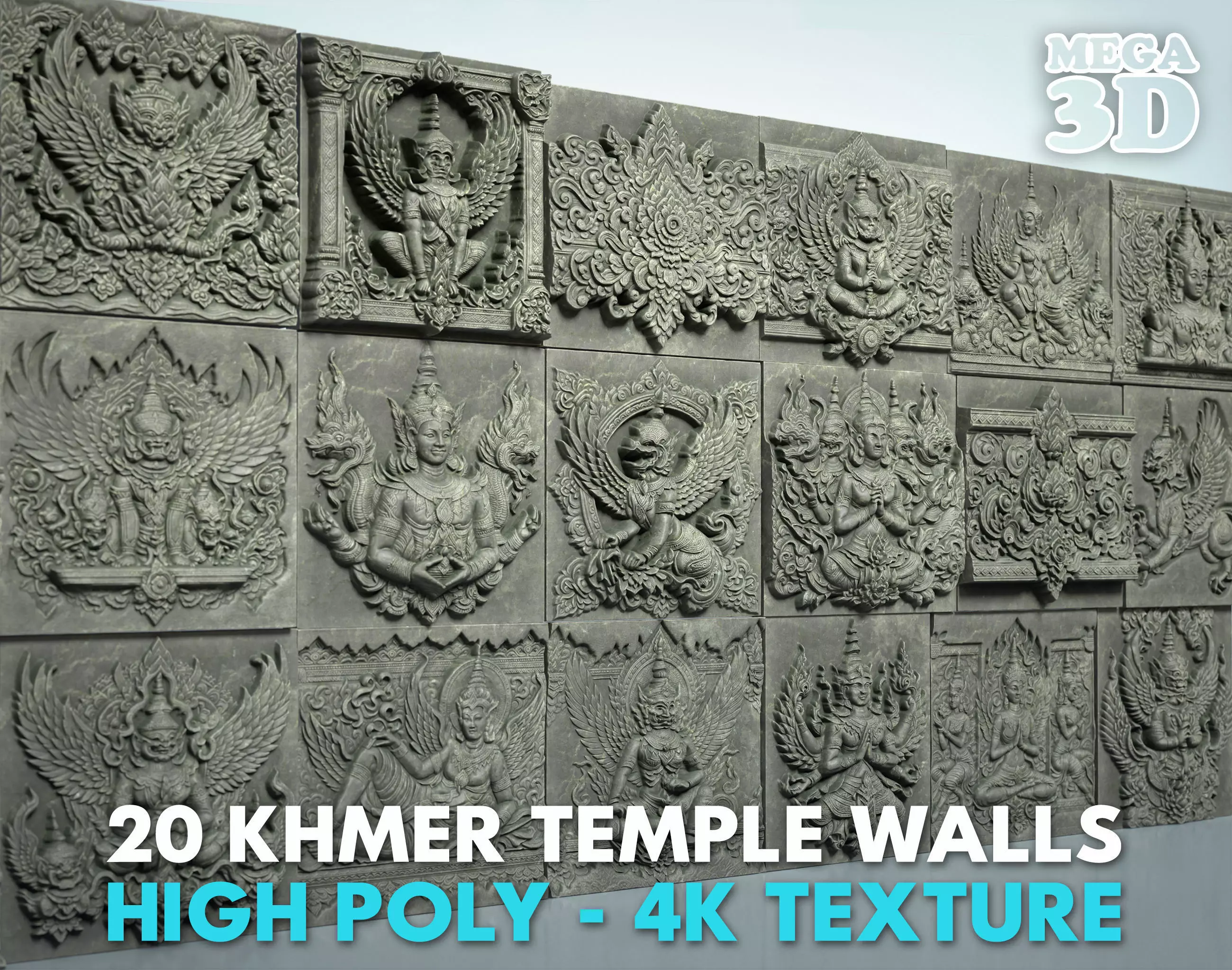 High poly Khmer Walls - 240427 3D model_0