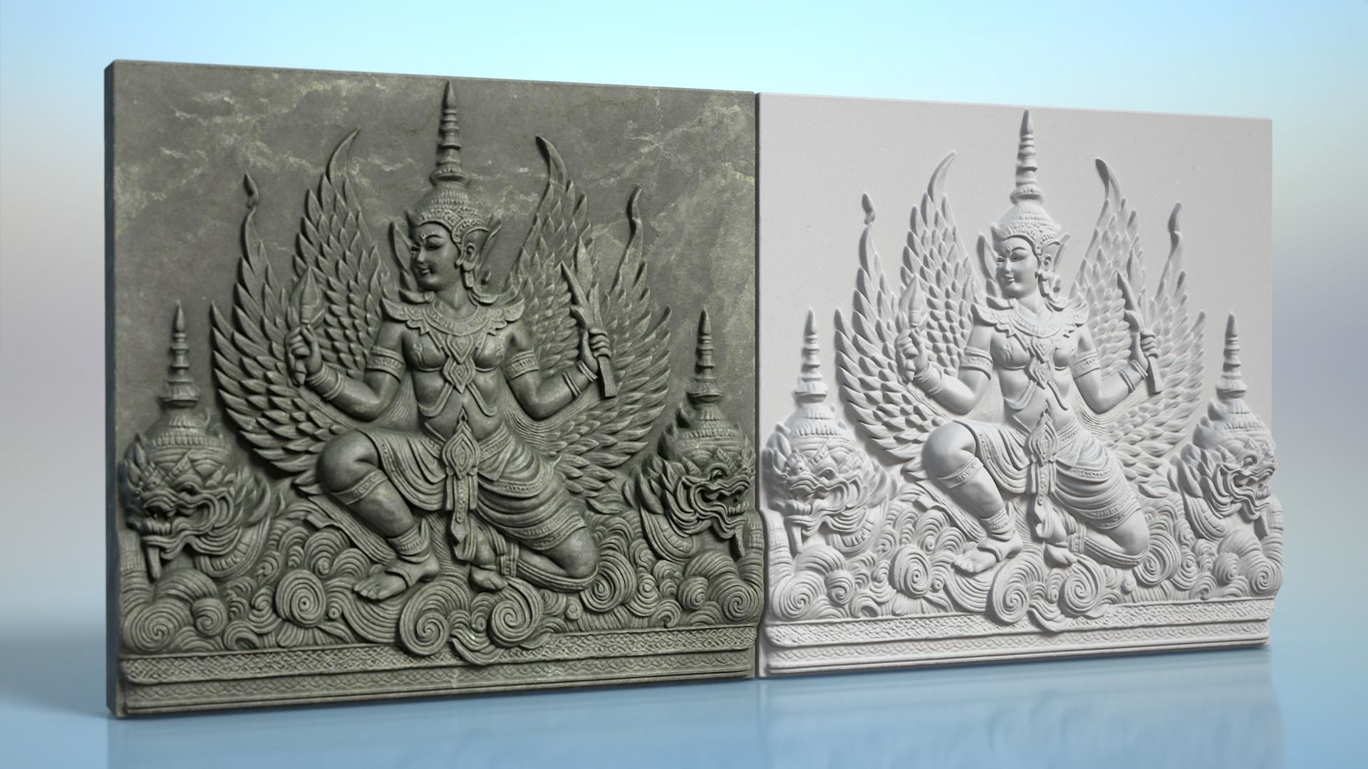 High poly Khmer Walls - 240427 3D model_14