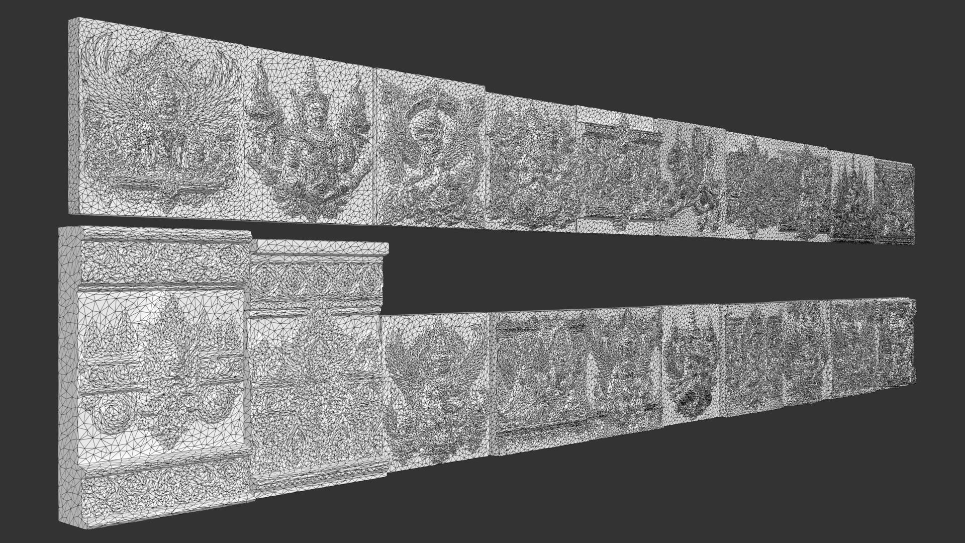 High poly Khmer Walls - 240427 3D model_23
