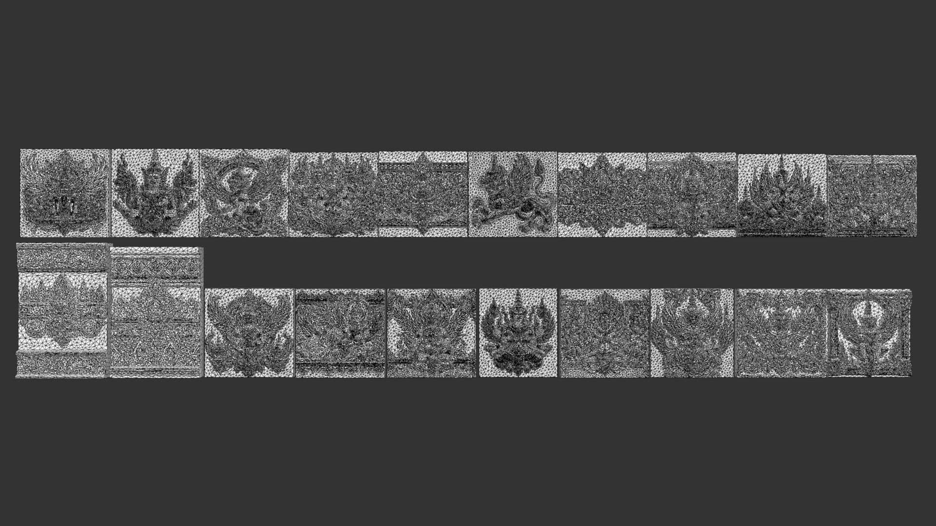 High poly Khmer Walls - 240427 3D model_22
