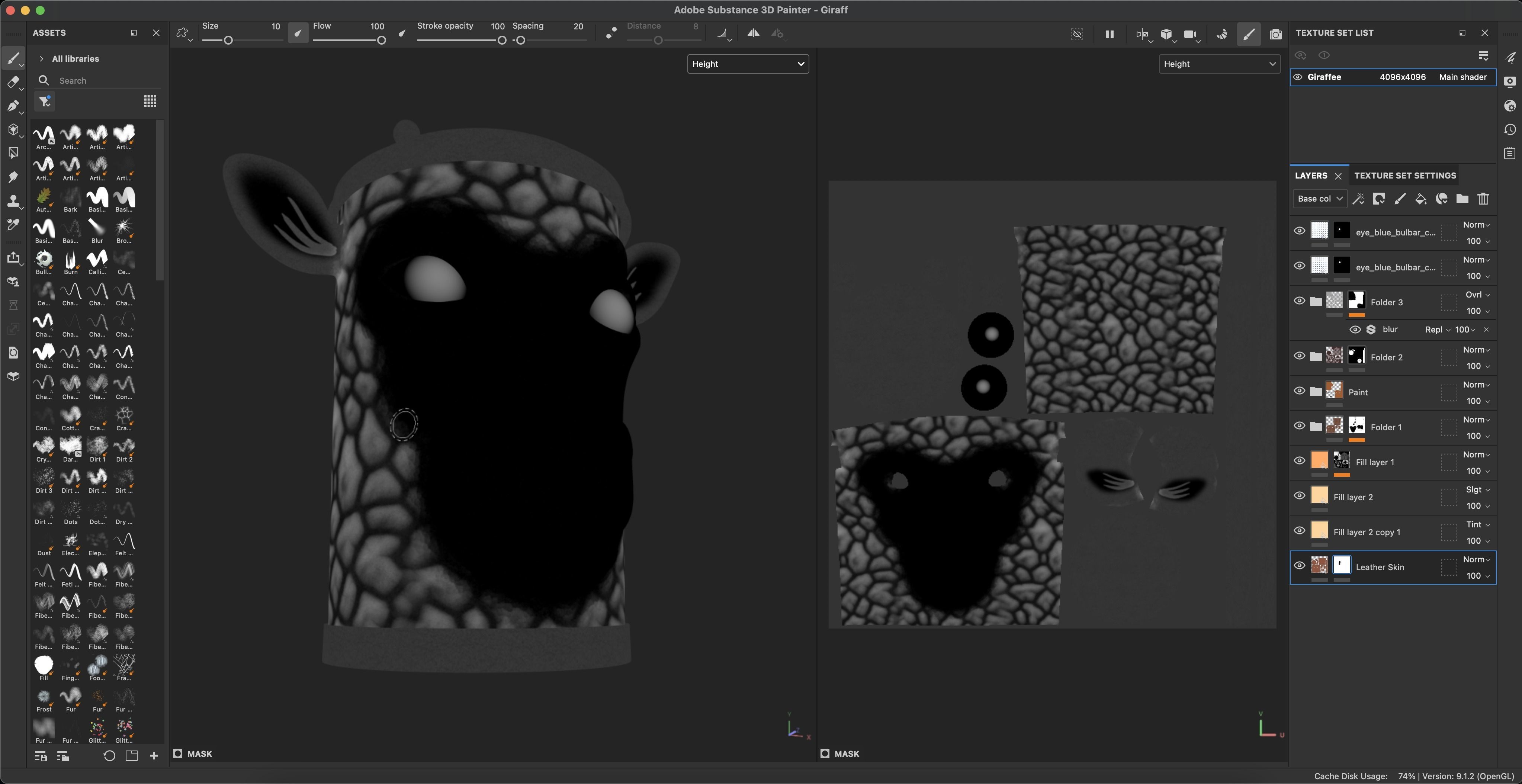 Recycle bin designed to resemble a giraffe head 3D model_31