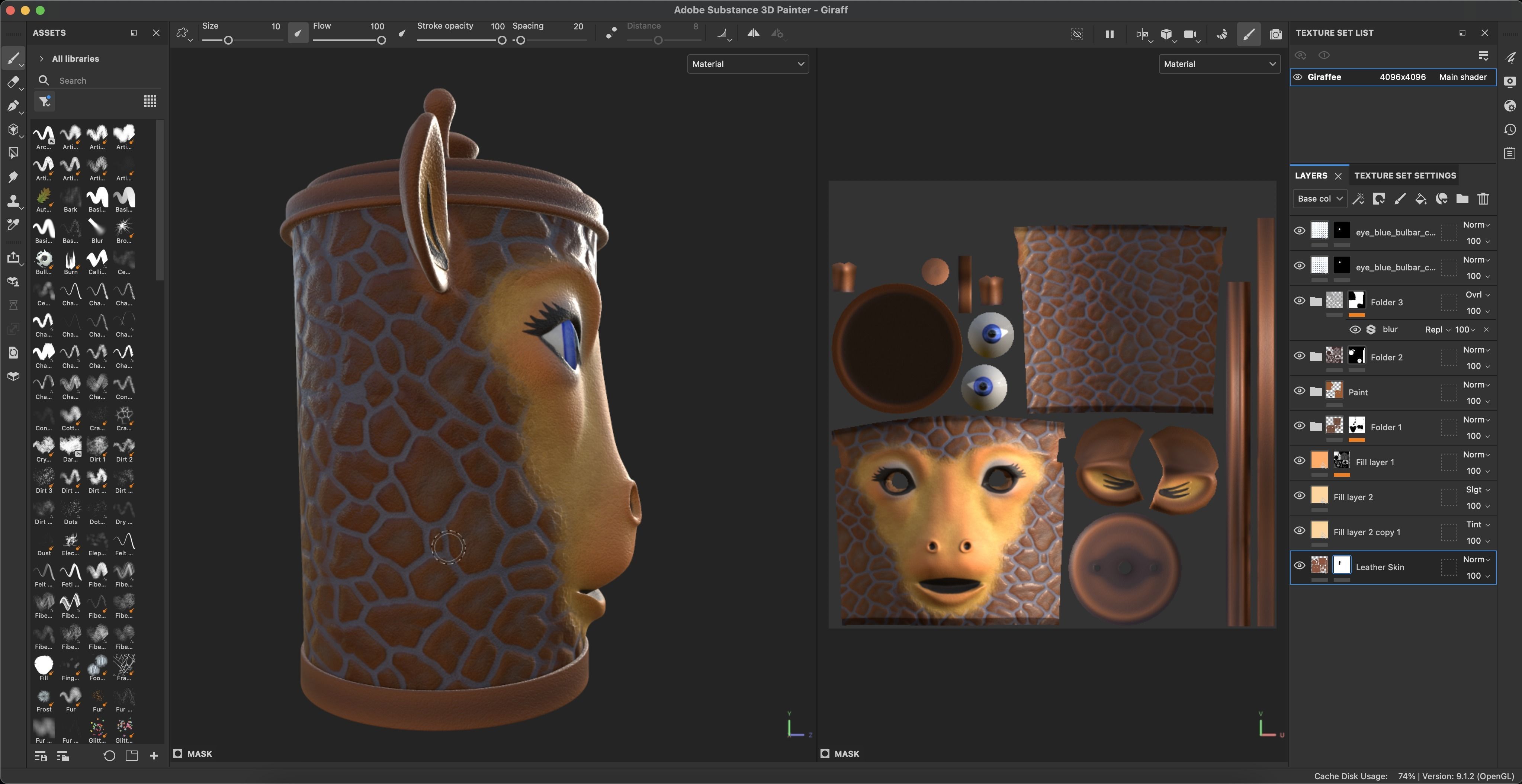 Recycle bin designed to resemble a giraffe head 3D model_25