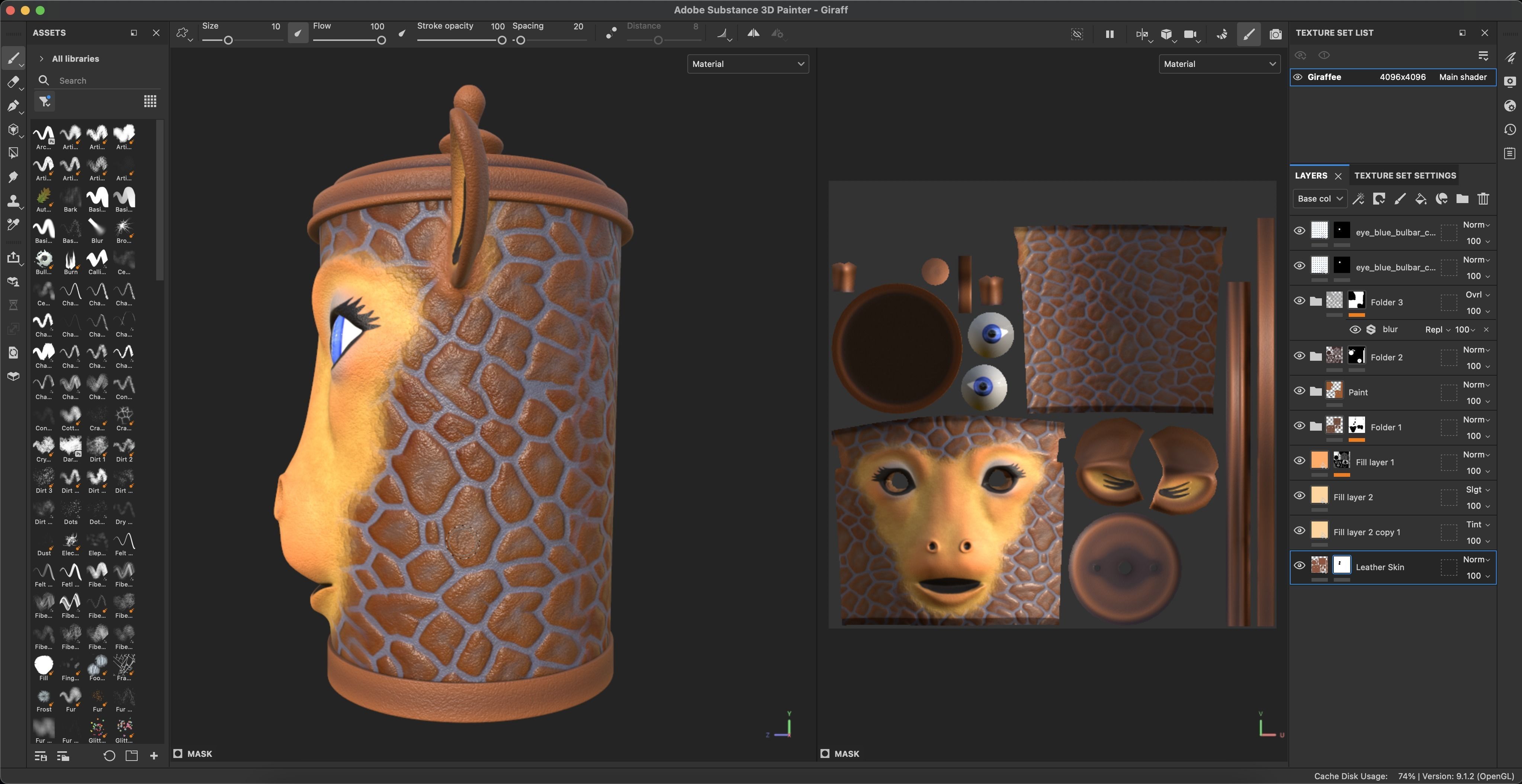 Recycle bin designed to resemble a giraffe head 3D model_27