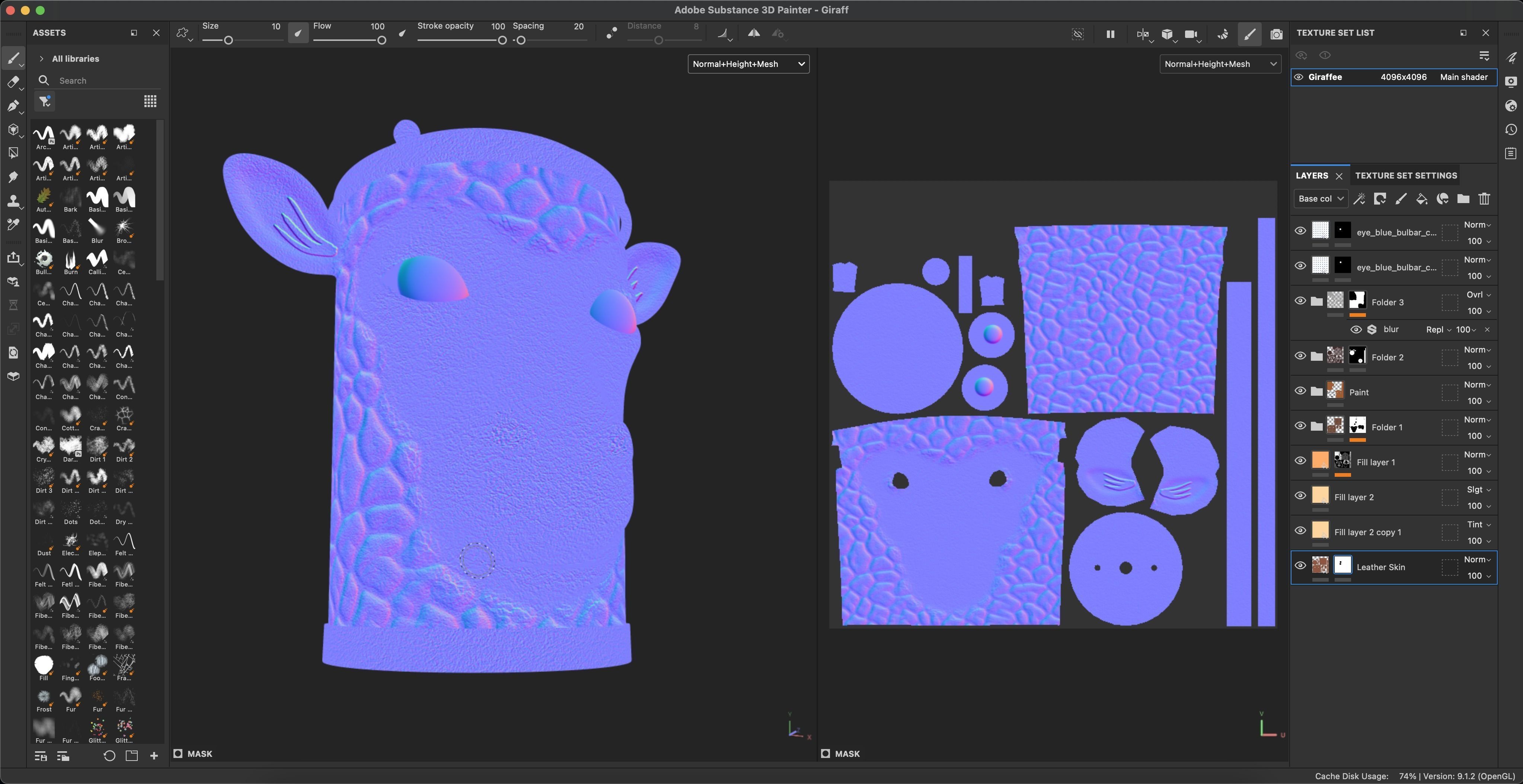 Recycle bin designed to resemble a giraffe head 3D model_33