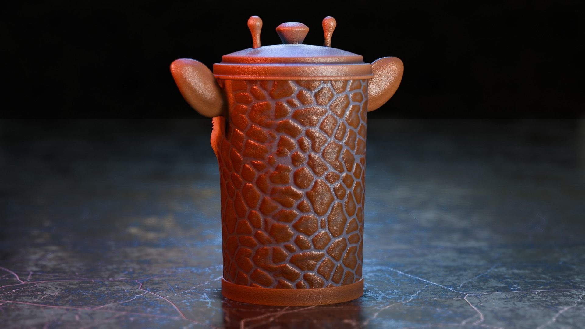 Recycle bin designed to resemble a giraffe head 3D model_6