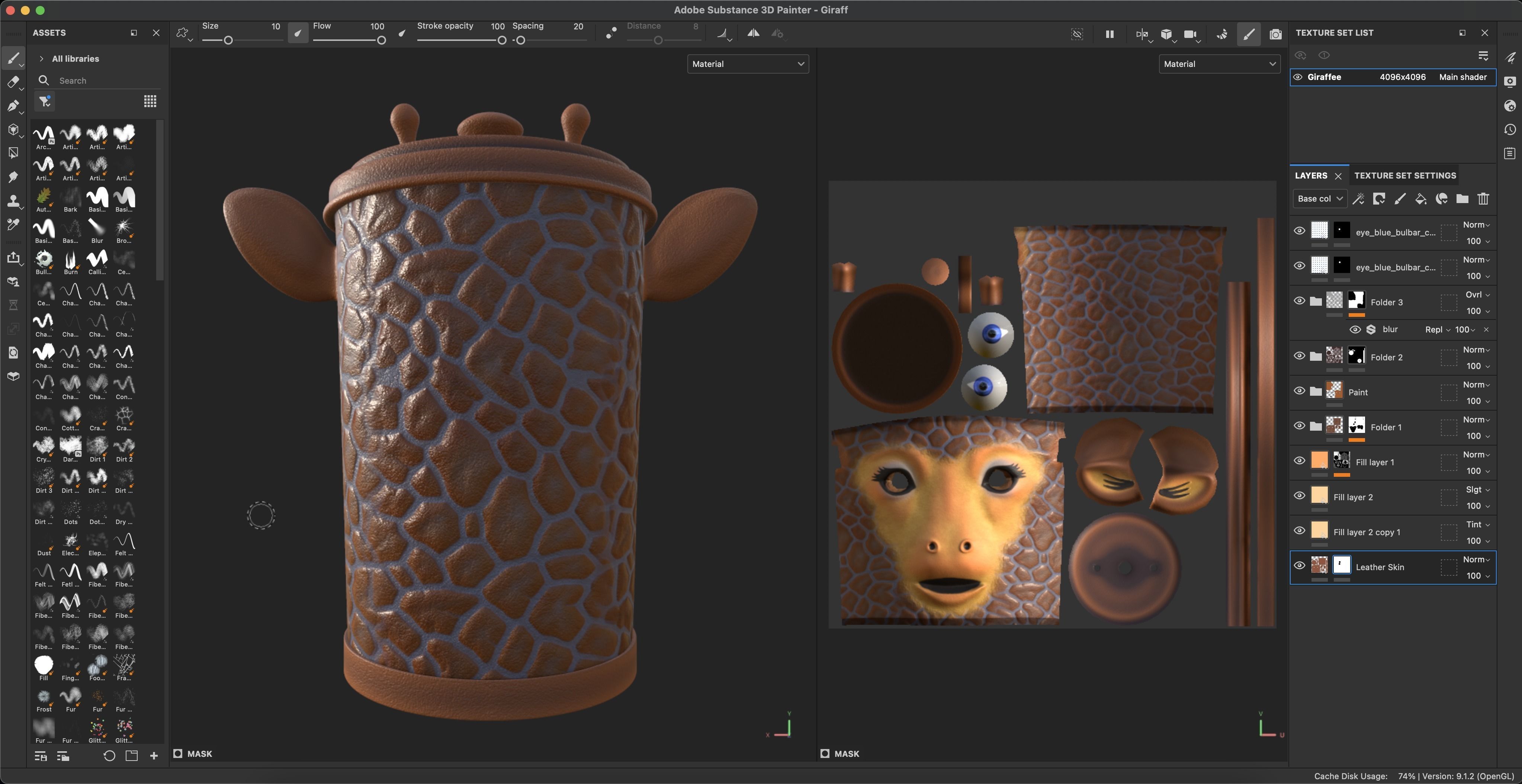 Recycle bin designed to resemble a giraffe head 3D model_26