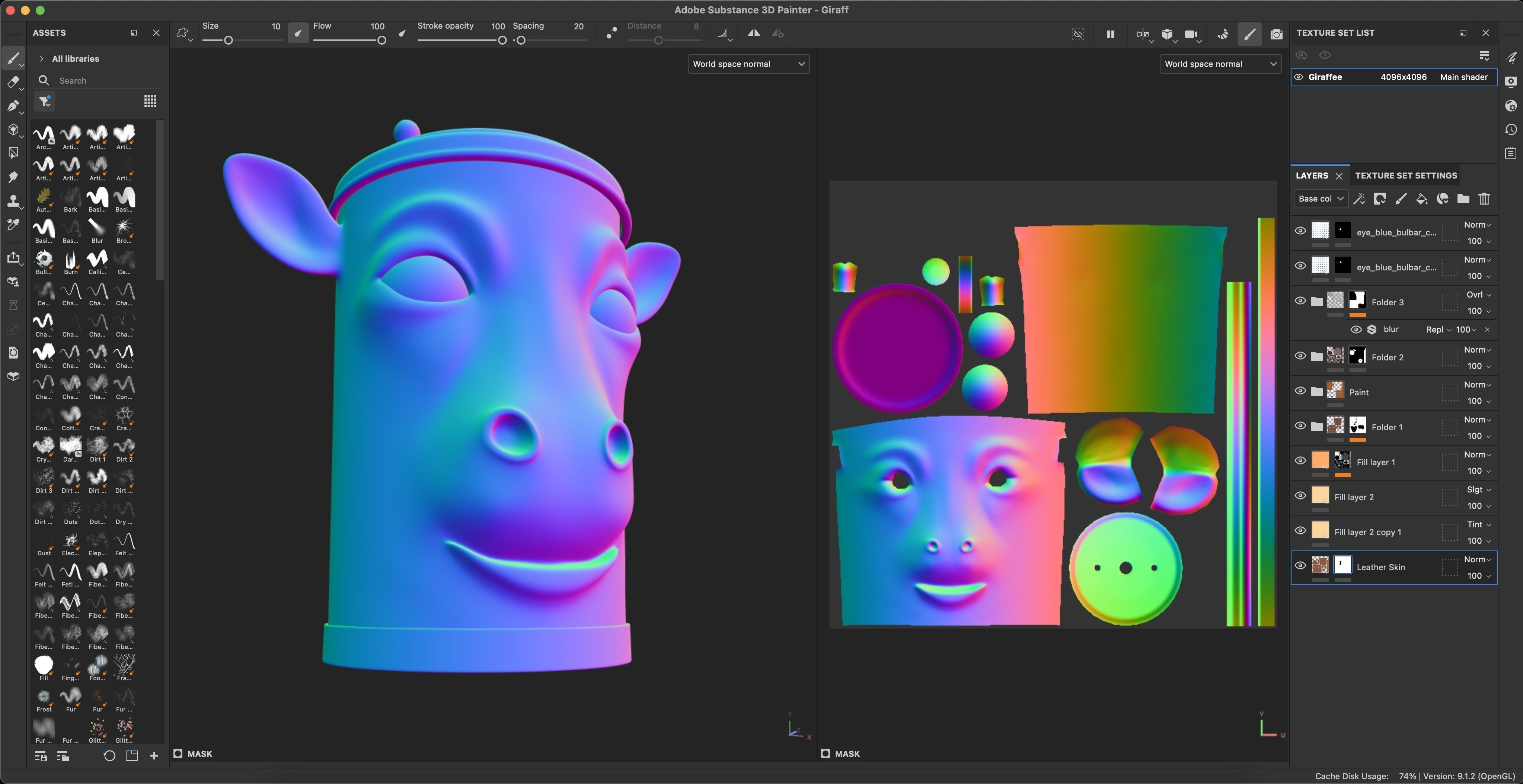 Recycle bin designed to resemble a giraffe head 3D model_34