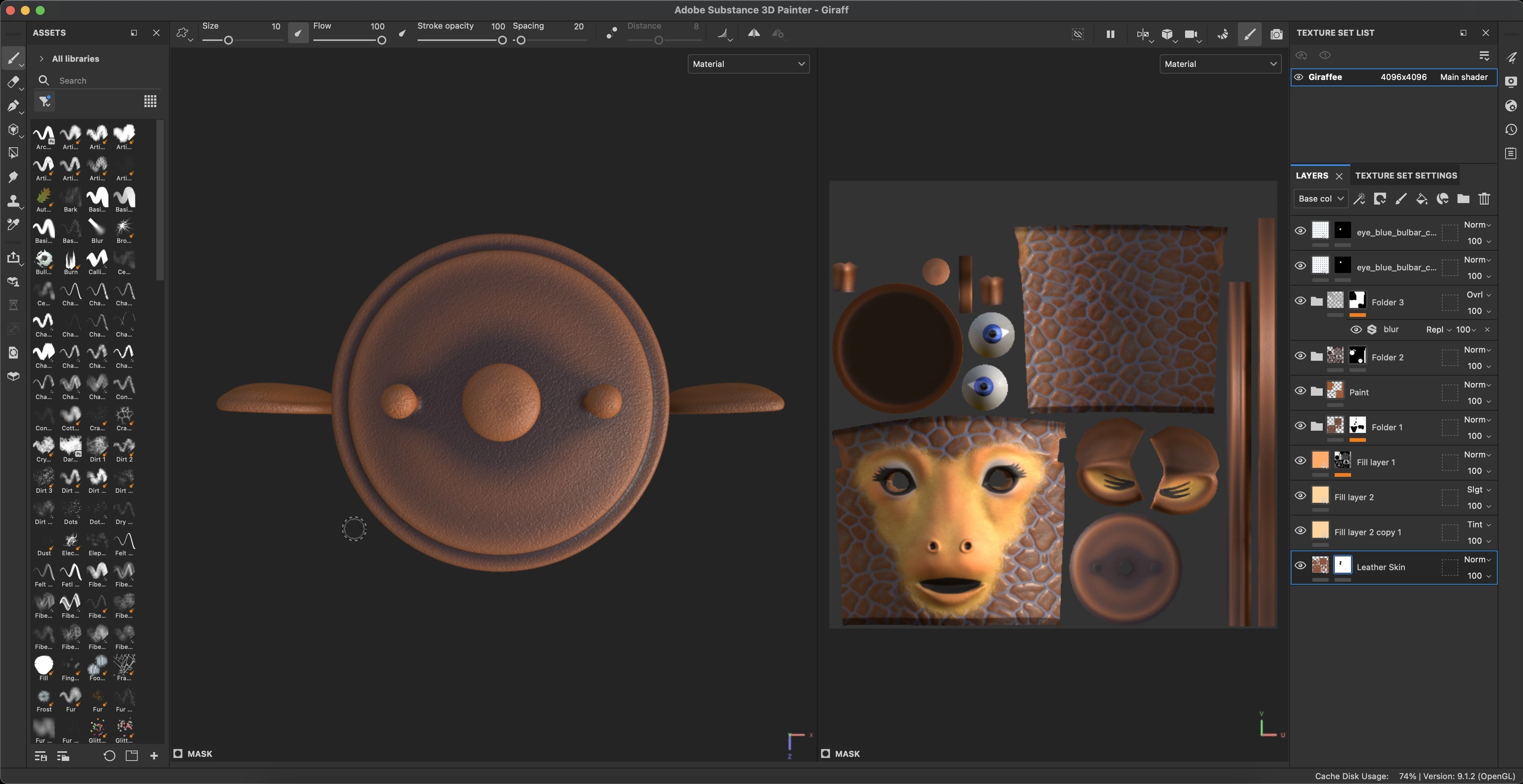 Recycle bin designed to resemble a giraffe head 3D model_28
