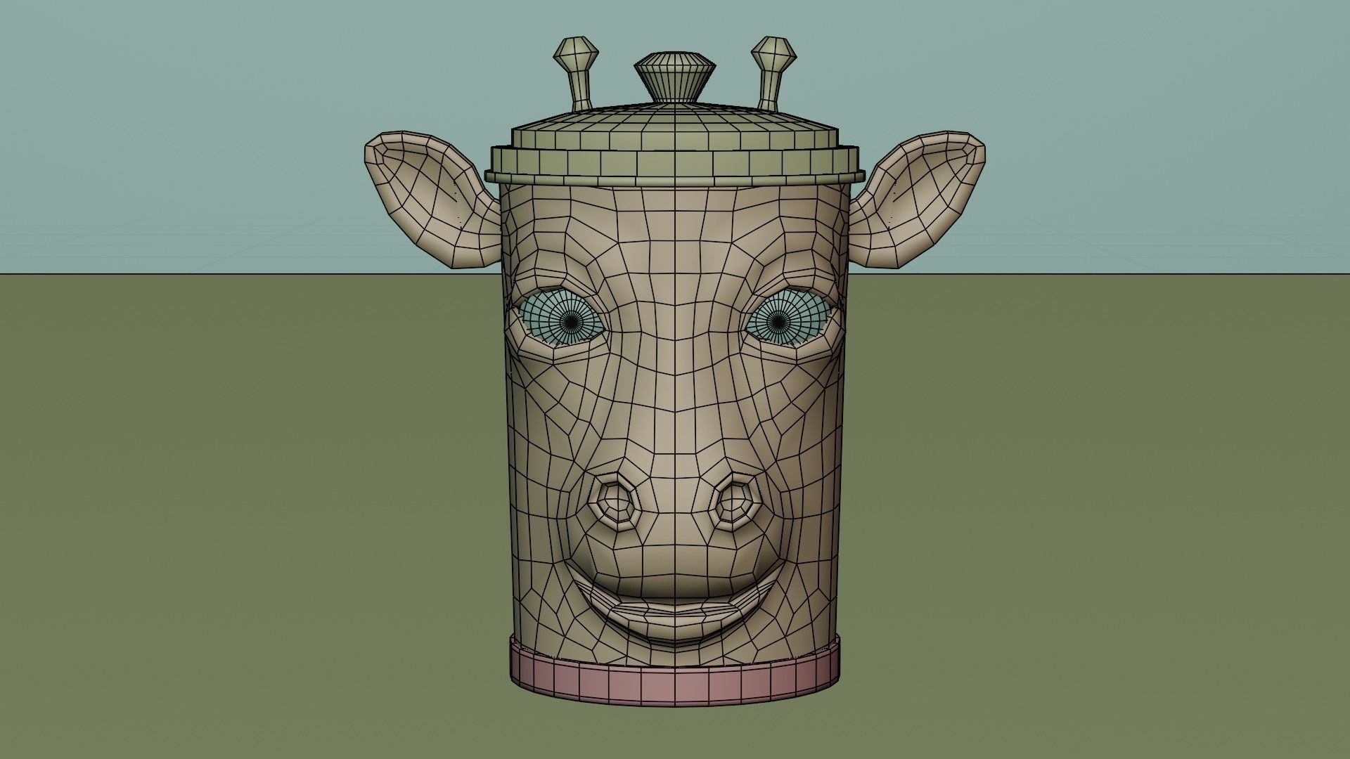 Recycle bin designed to resemble a giraffe head 3D model_13