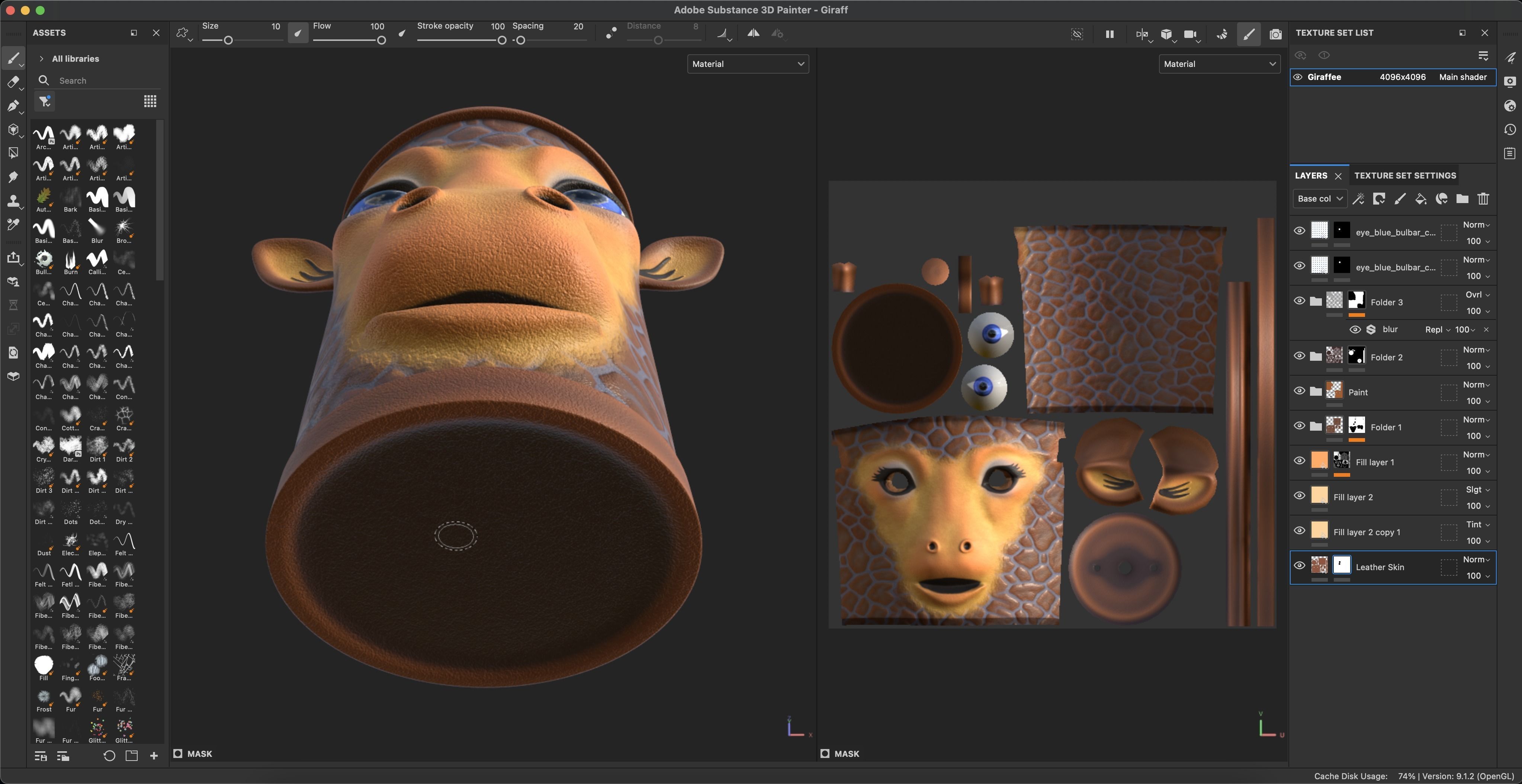 Recycle bin designed to resemble a giraffe head 3D model_29