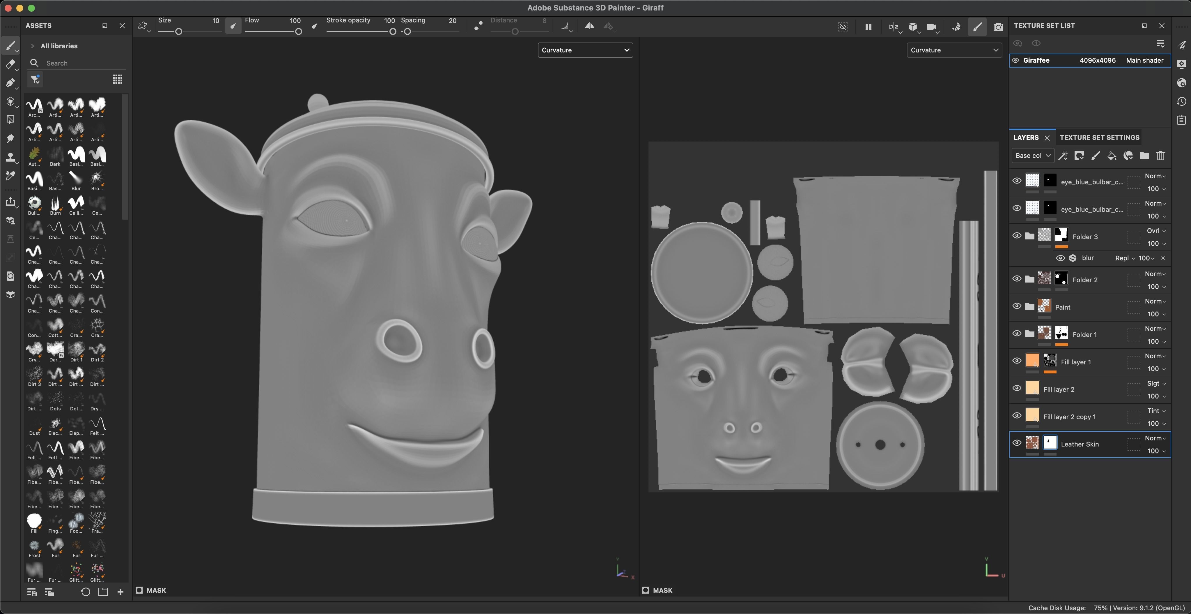 Recycle bin designed to resemble a giraffe head 3D model_36