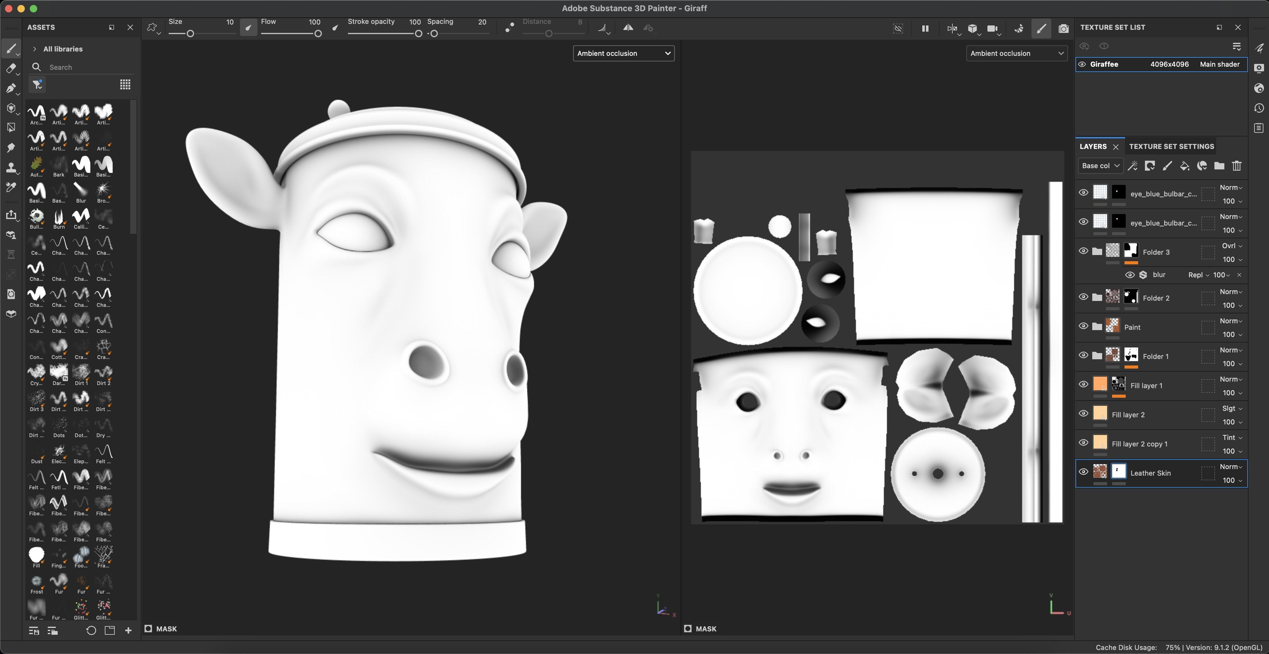Recycle bin designed to resemble a giraffe head 3D model_35