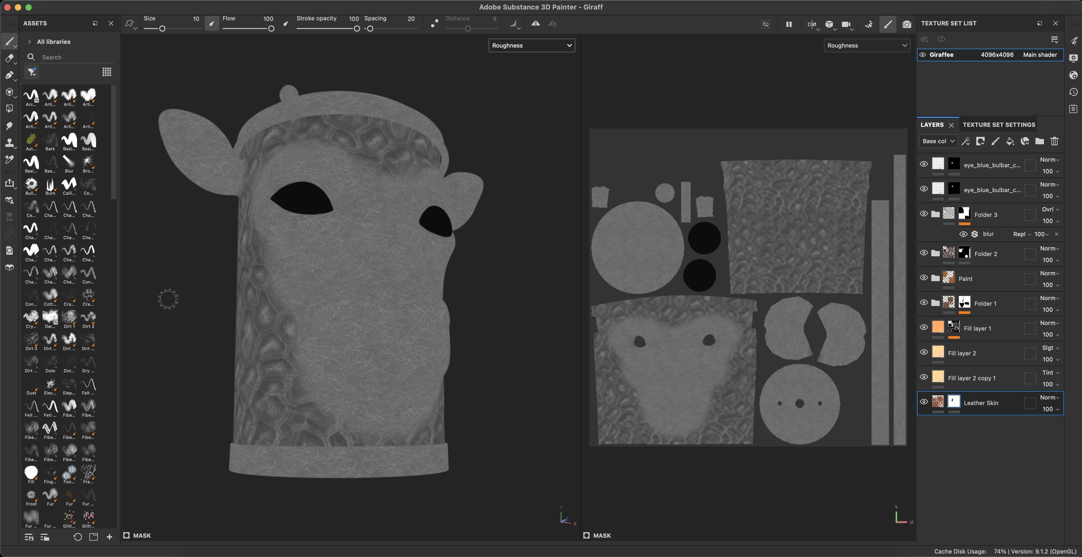 Recycle bin designed to resemble a giraffe head 3D model_32