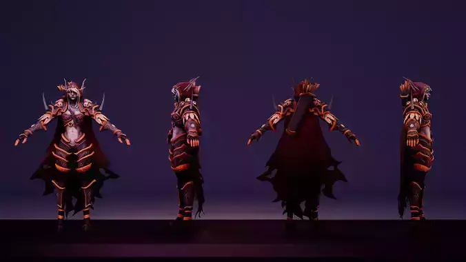 Sylvanas Windrunner Fanart Free low-poly 3D model
