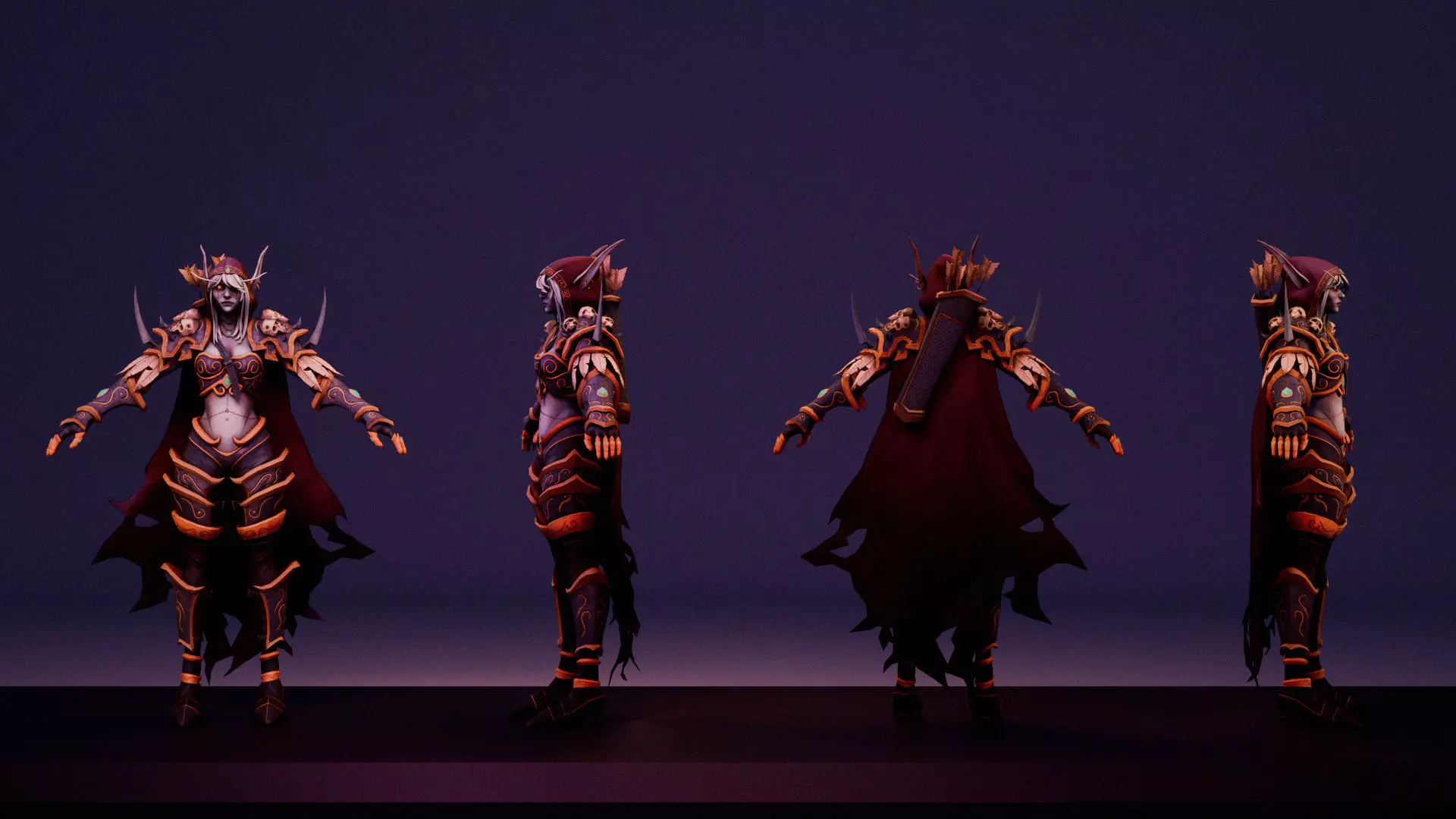 Sylvanas Windrunner Fanart Free low-poly 3D model