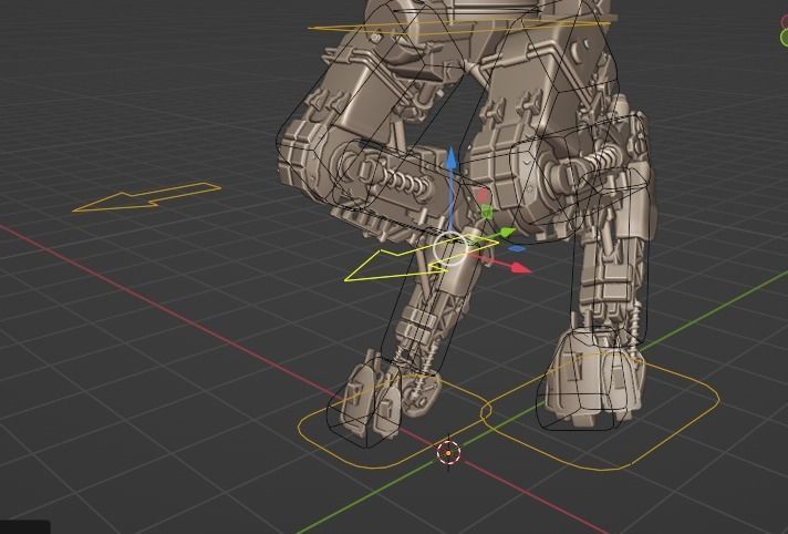 Animated sci-fi military mech Low-poly 3D model_37