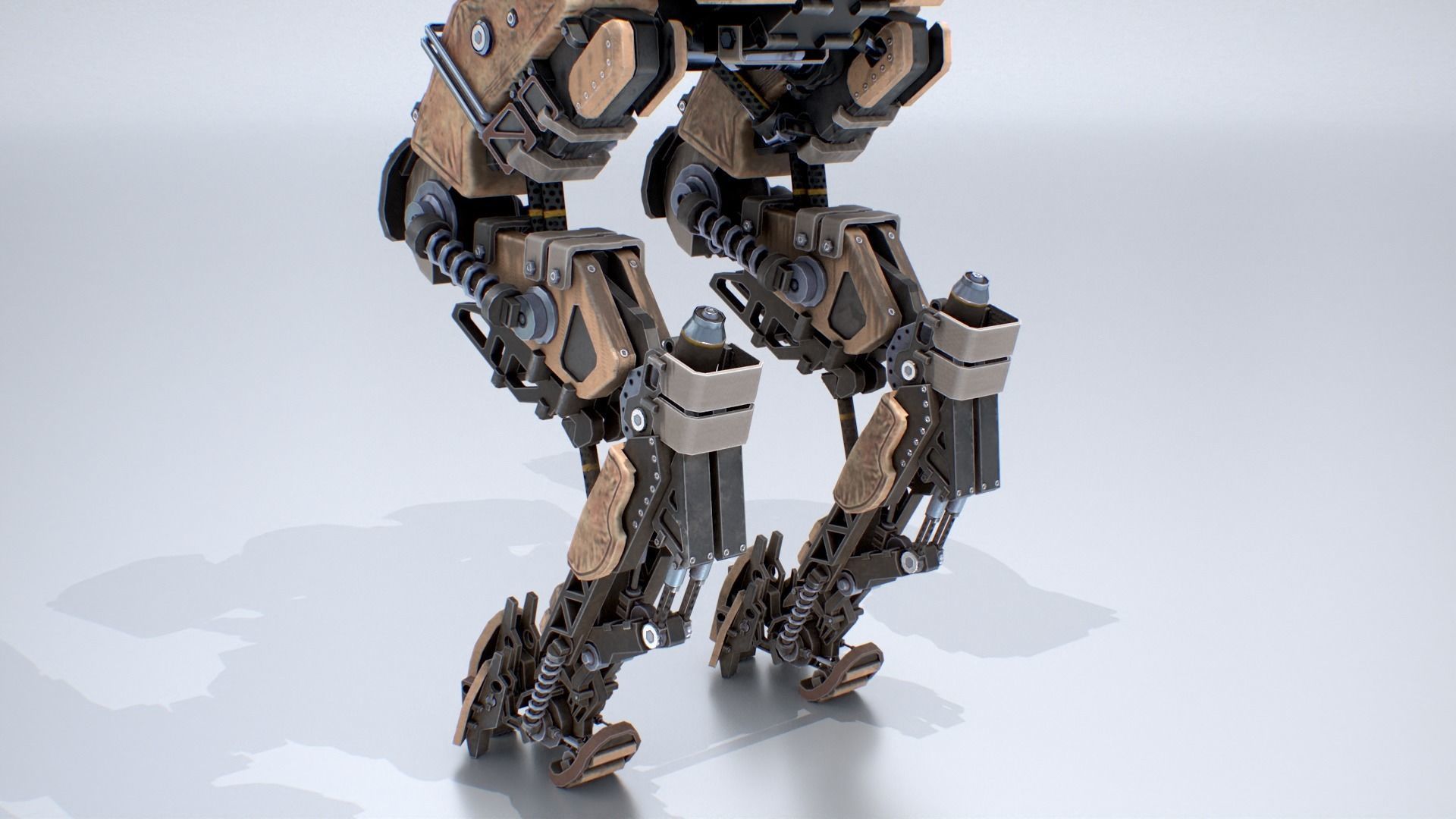Animated sci-fi military mech Low-poly 3D model_17