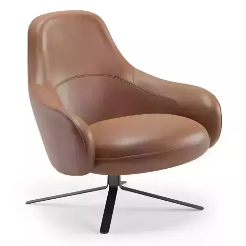 Moa Swivelling armchair low back
