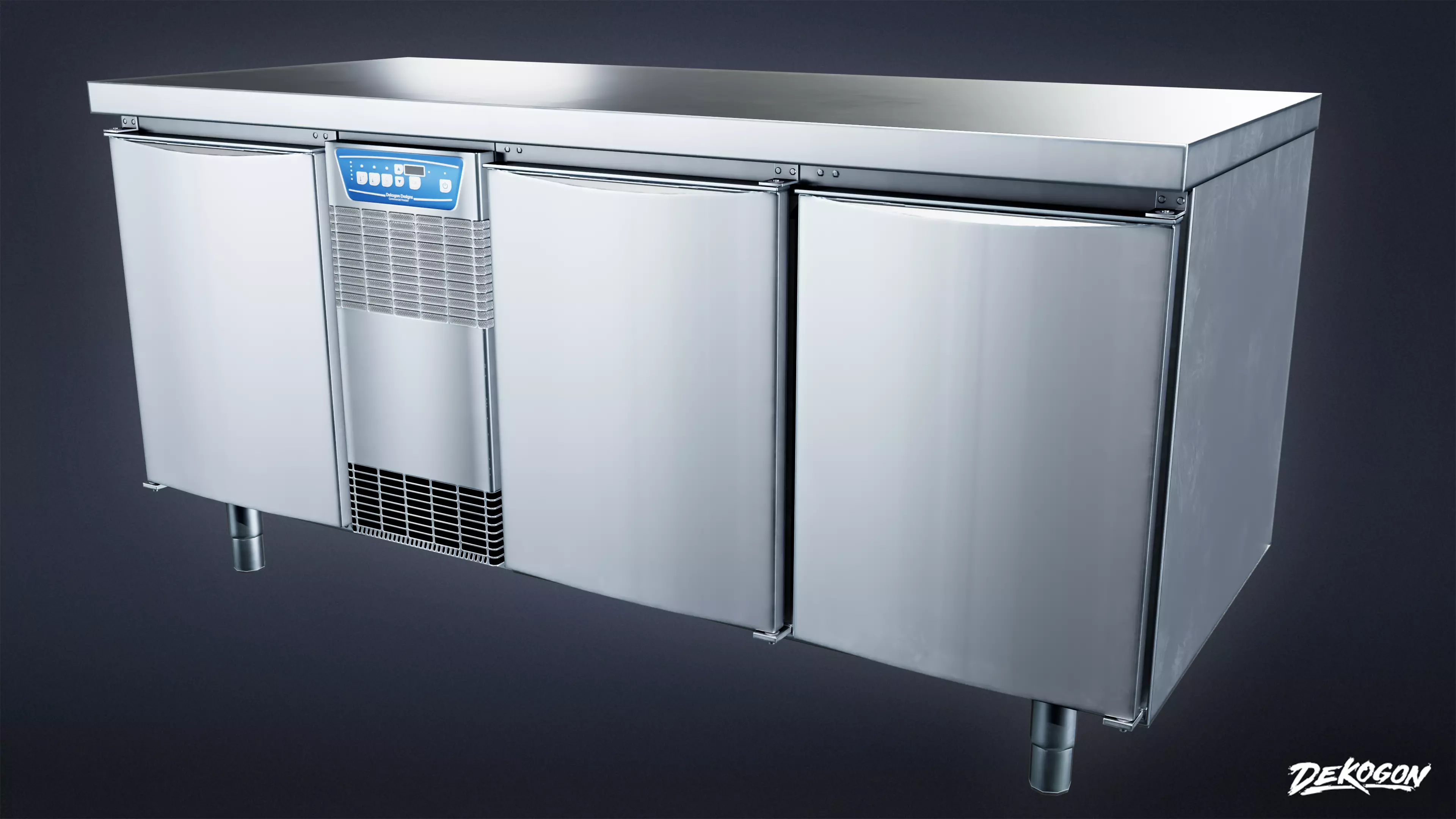 KITCHEN - Industrial Fridge Counter 01 - LOW POLY Low-poly 3D model