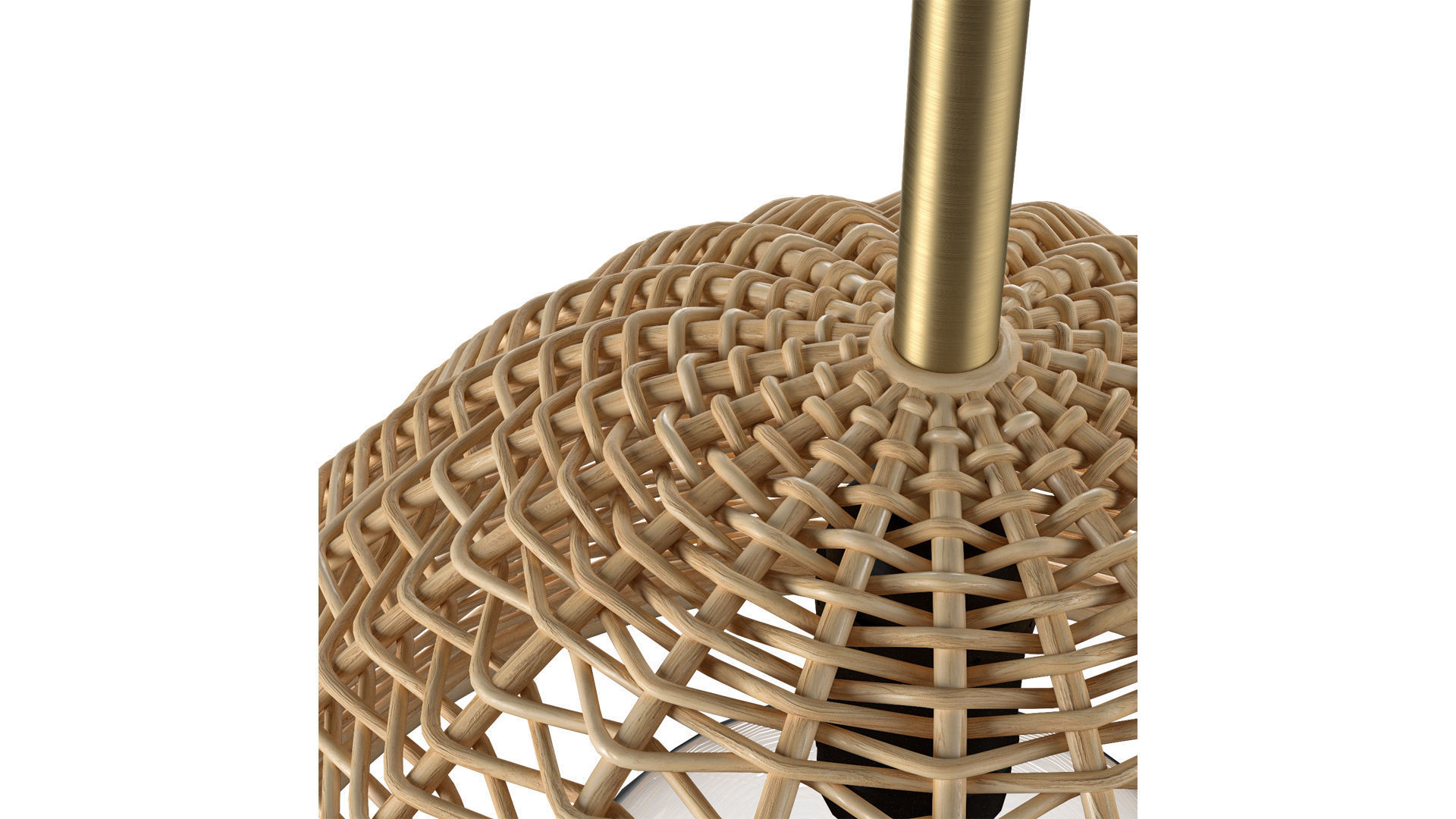Luna wicker rattan ceiling lamp 3D model_6