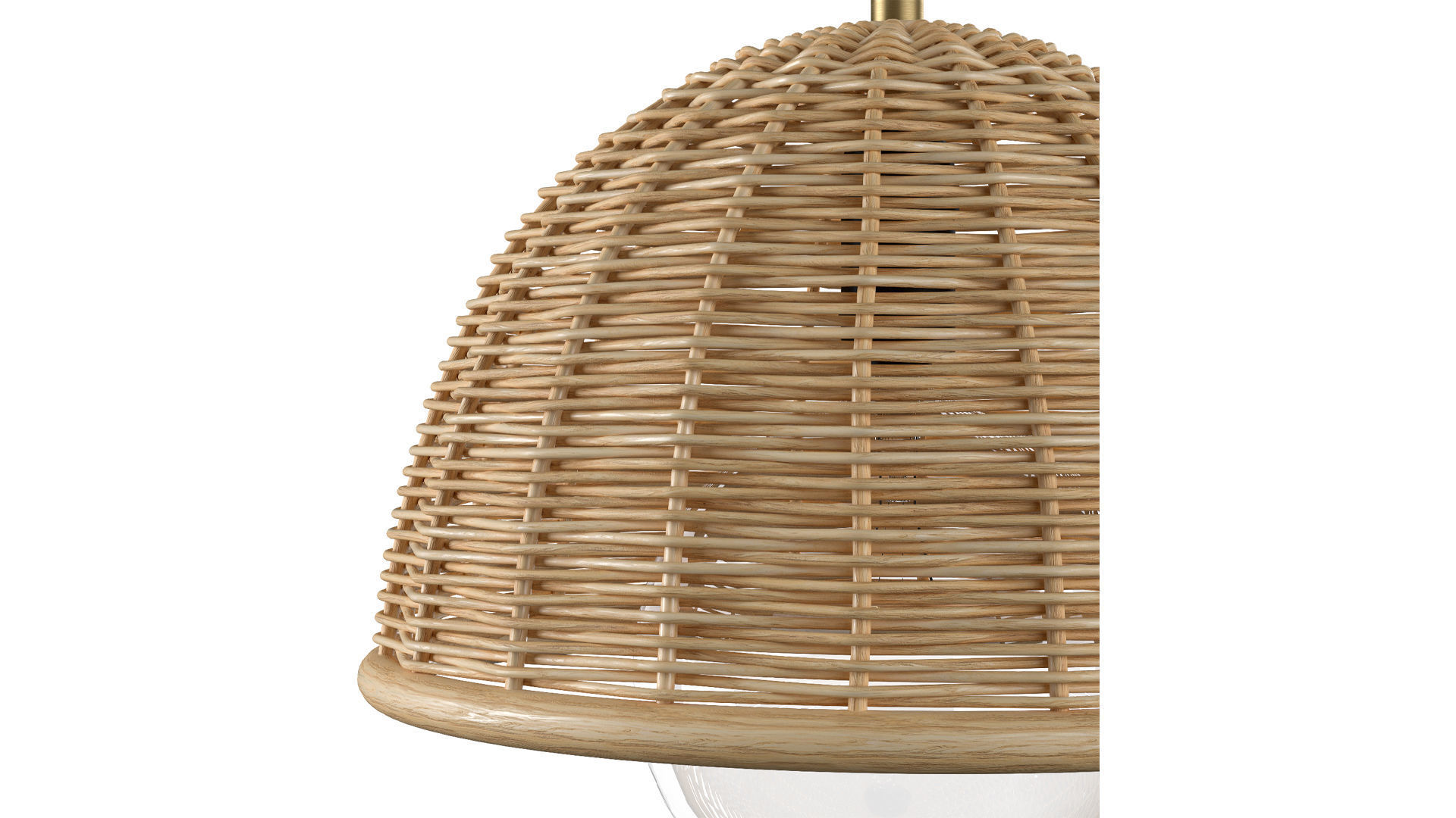 Luna wicker rattan ceiling lamp 3D model_5