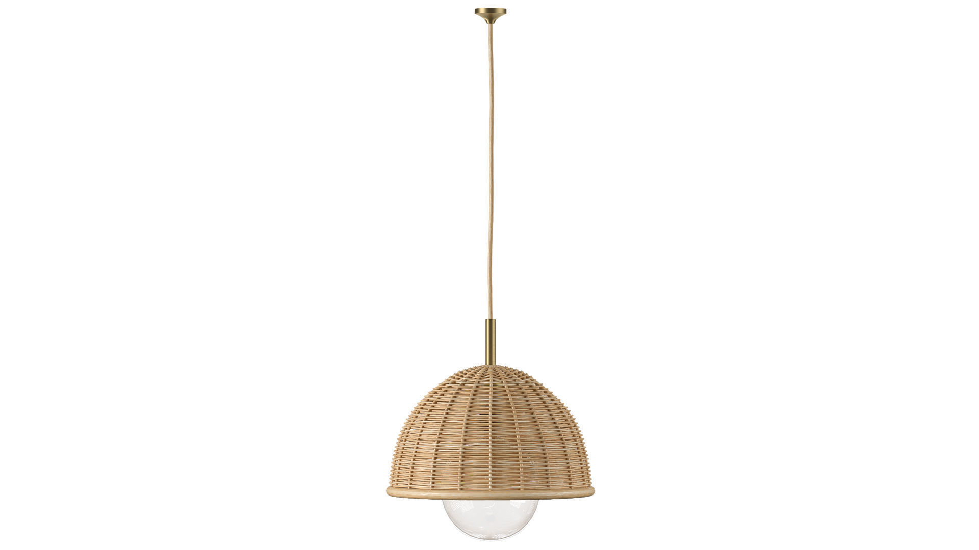Luna wicker rattan ceiling lamp 3D model_1