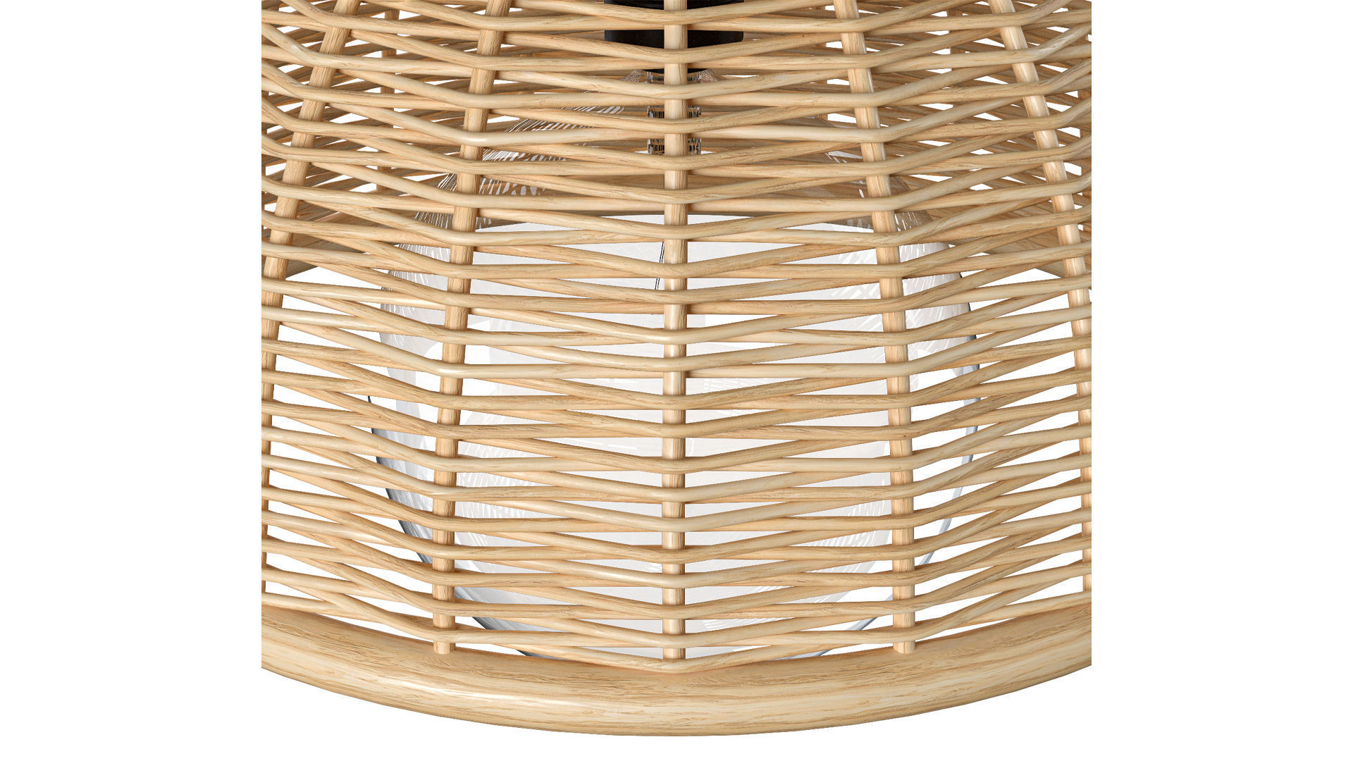 Luna wicker rattan ceiling lamp 3D model_7