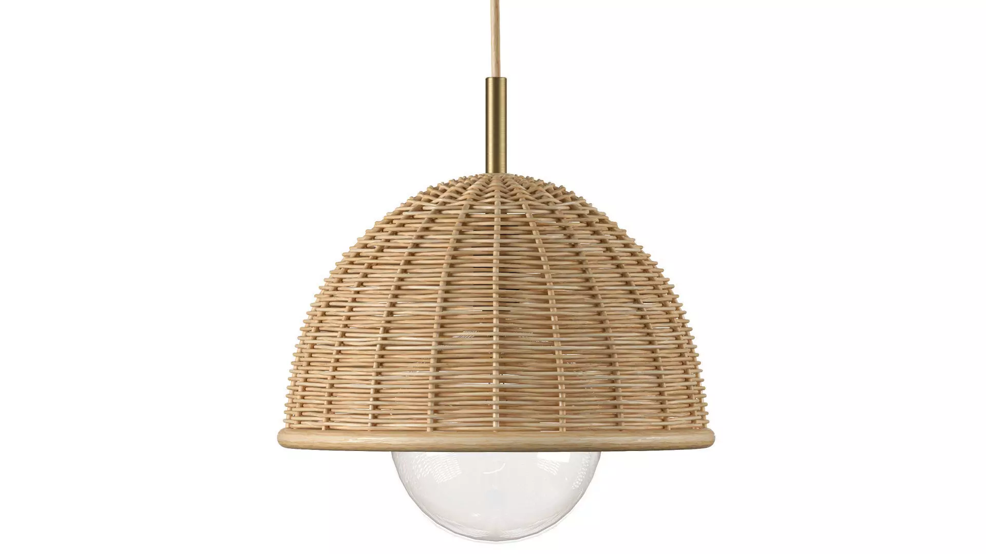 Luna wicker rattan ceiling lamp 3D model_0