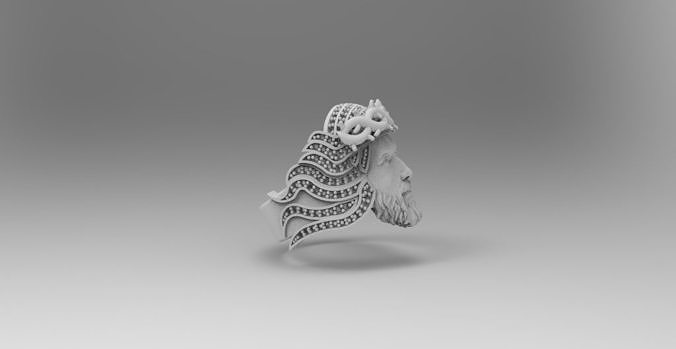 anillo cara cristo  3D print model