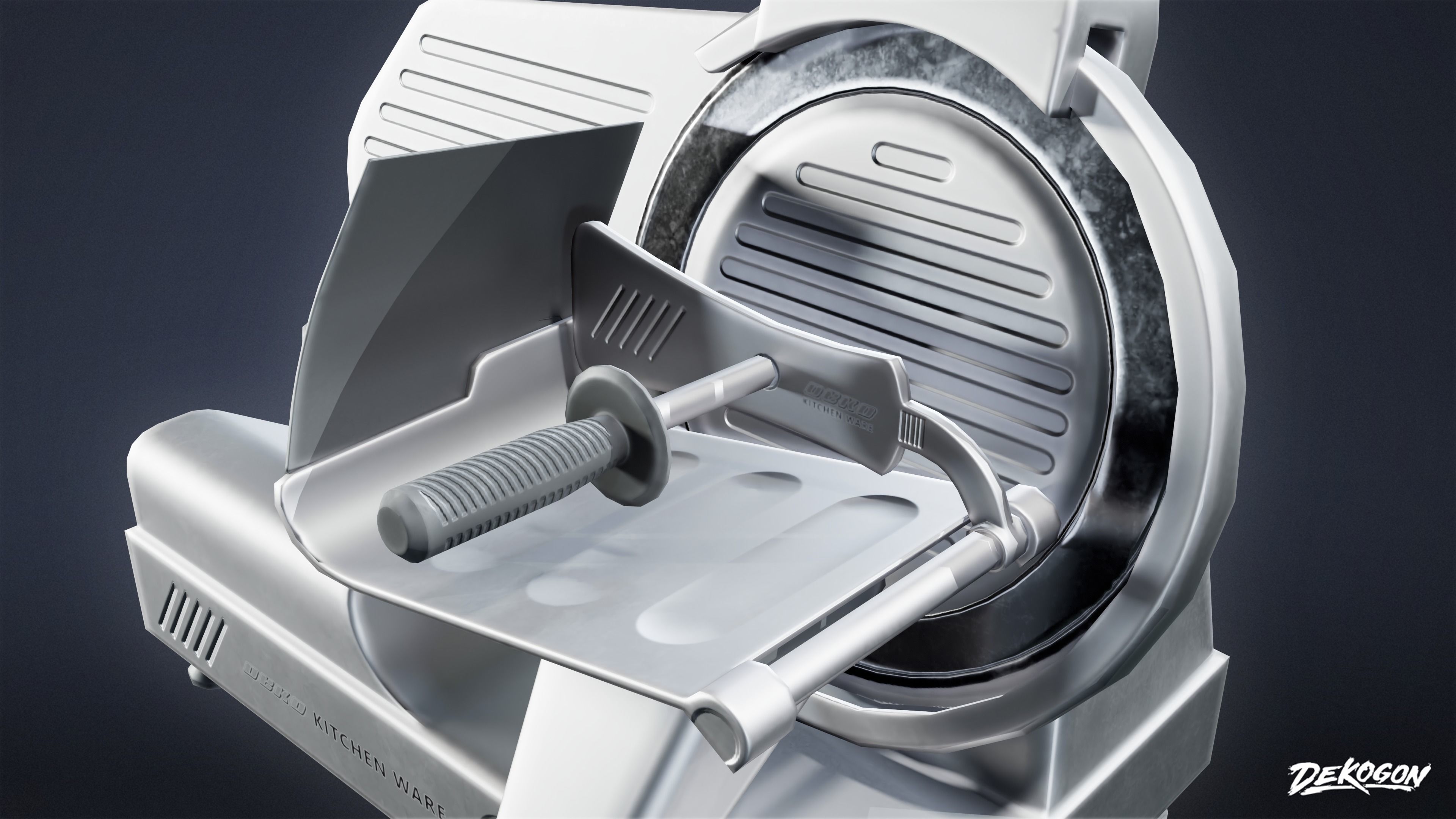 KITCHEN - Meat Slicer 01 - LOW POLY Low-poly 3D model_8