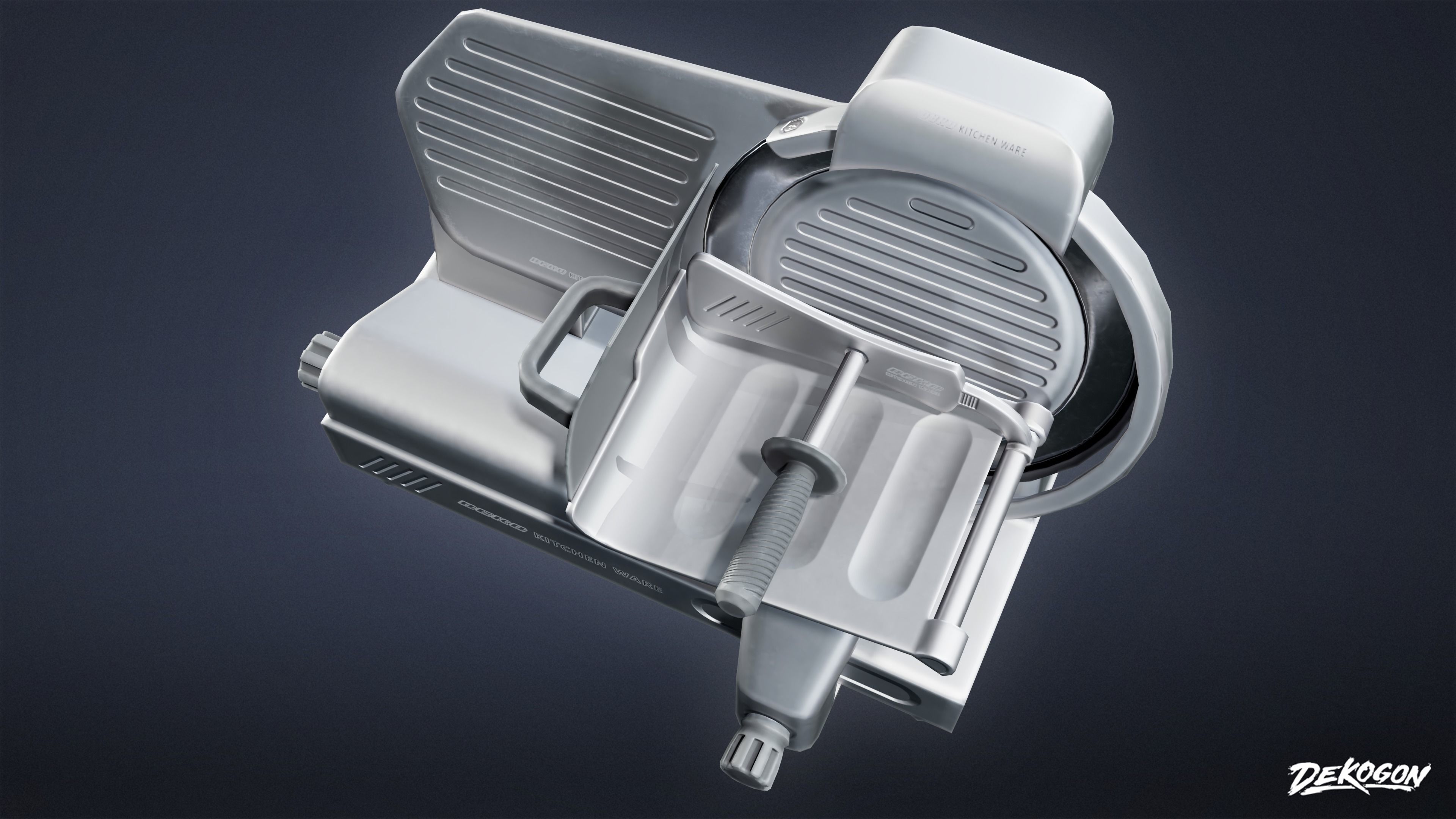 KITCHEN - Meat Slicer 01 - LOW POLY Low-poly 3D model_5
