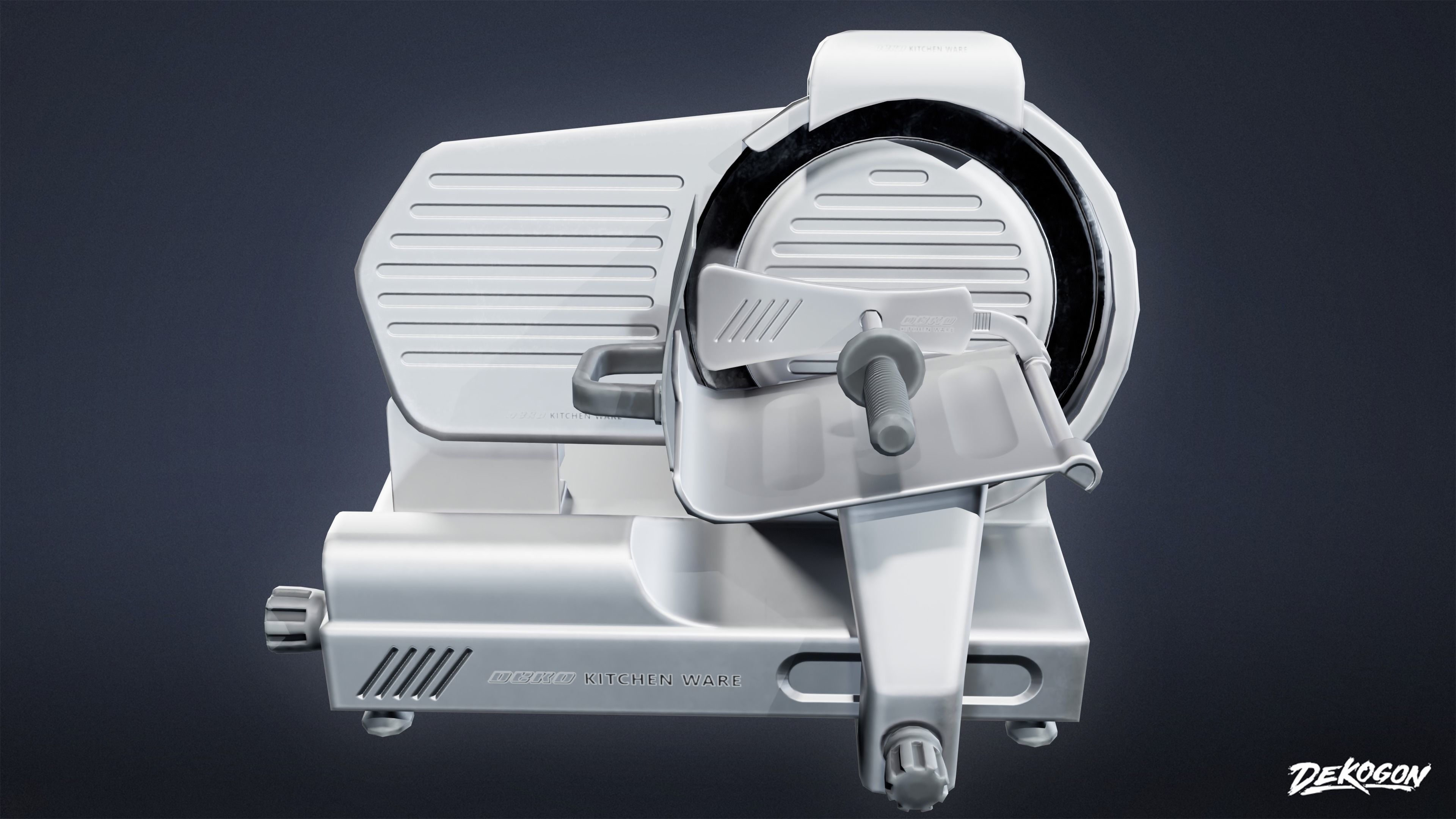 KITCHEN - Meat Slicer 01 - LOW POLY Low-poly 3D model_2