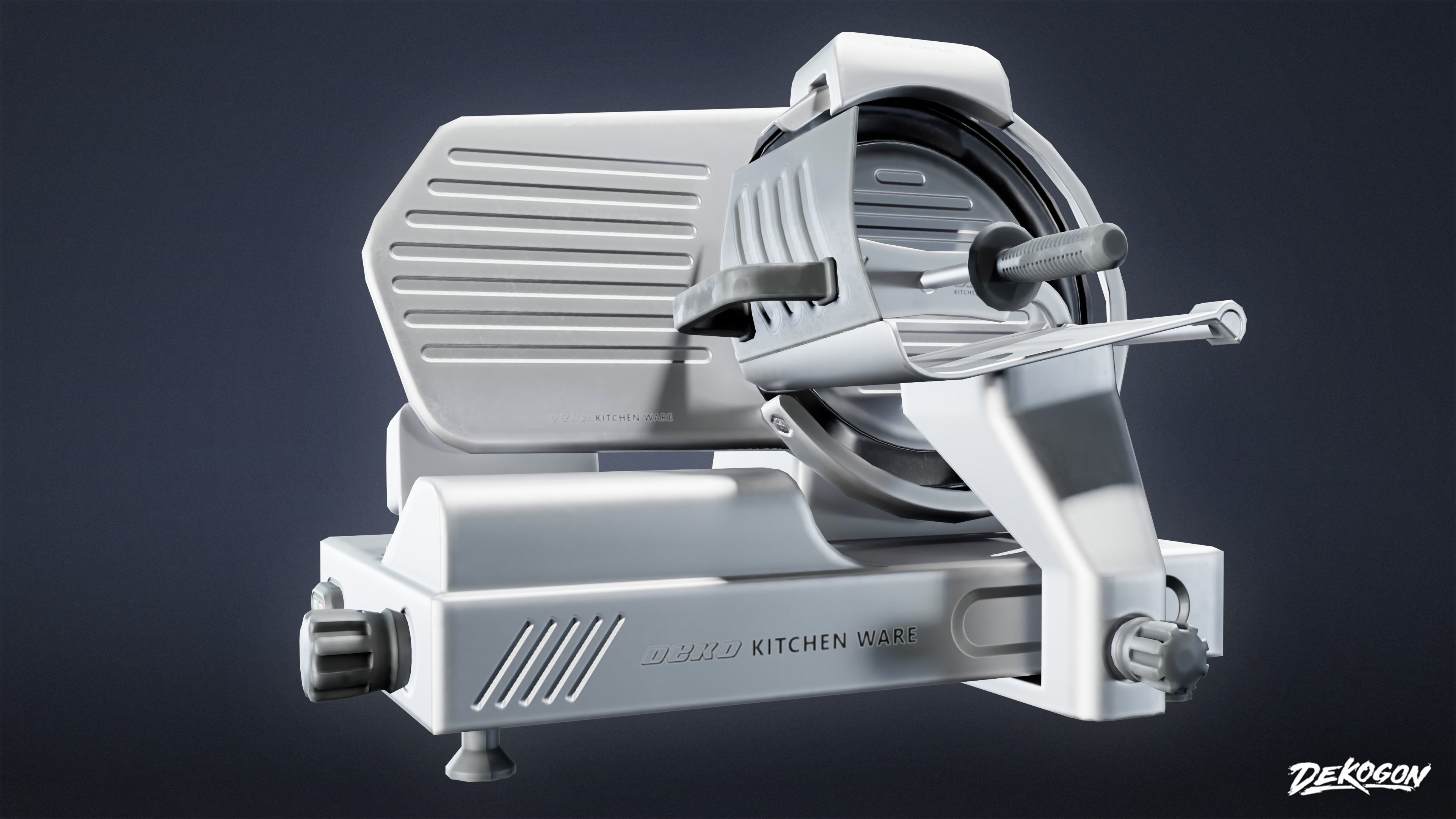 KITCHEN - Meat Slicer 01 - LOW POLY Low-poly 3D model_6