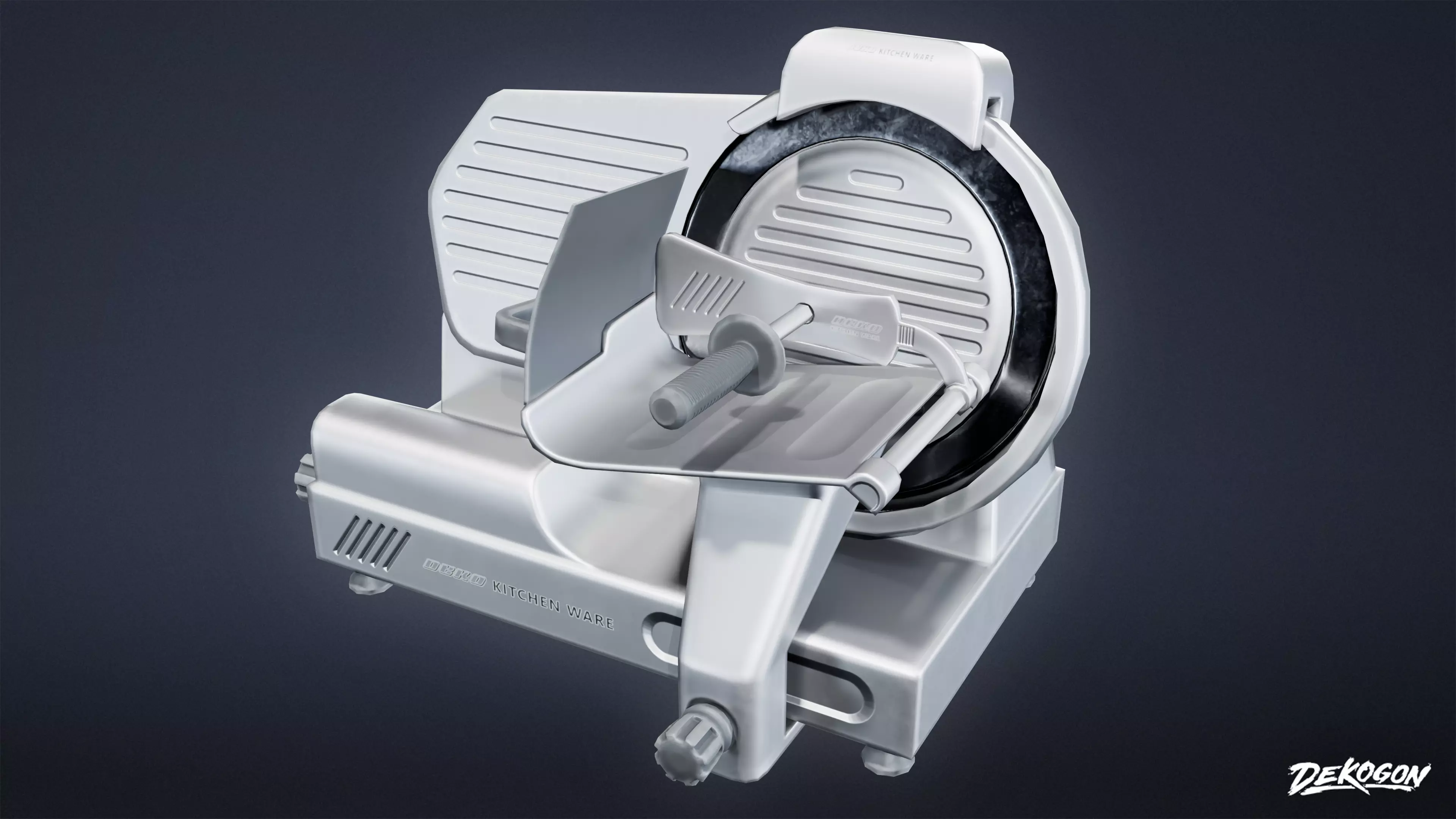 KITCHEN - Meat Slicer 01 - LOW POLY Low-poly 3D model_0