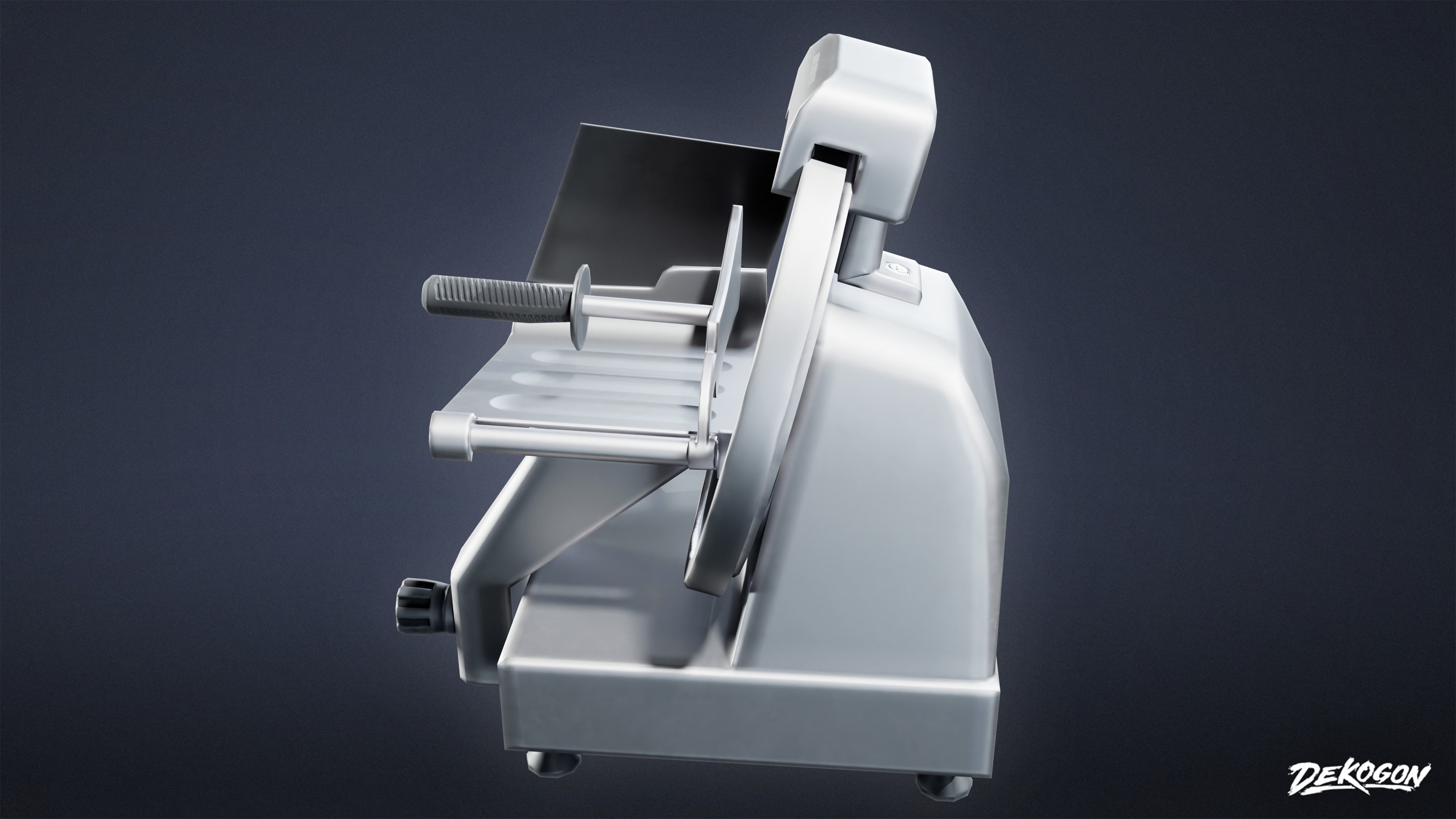 KITCHEN - Meat Slicer 01 - LOW POLY Low-poly 3D model_3