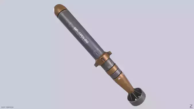 Scifi torpedo Low-poly 3D model