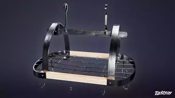 KITCHEN - Pan Rack 01 - LOW POLY