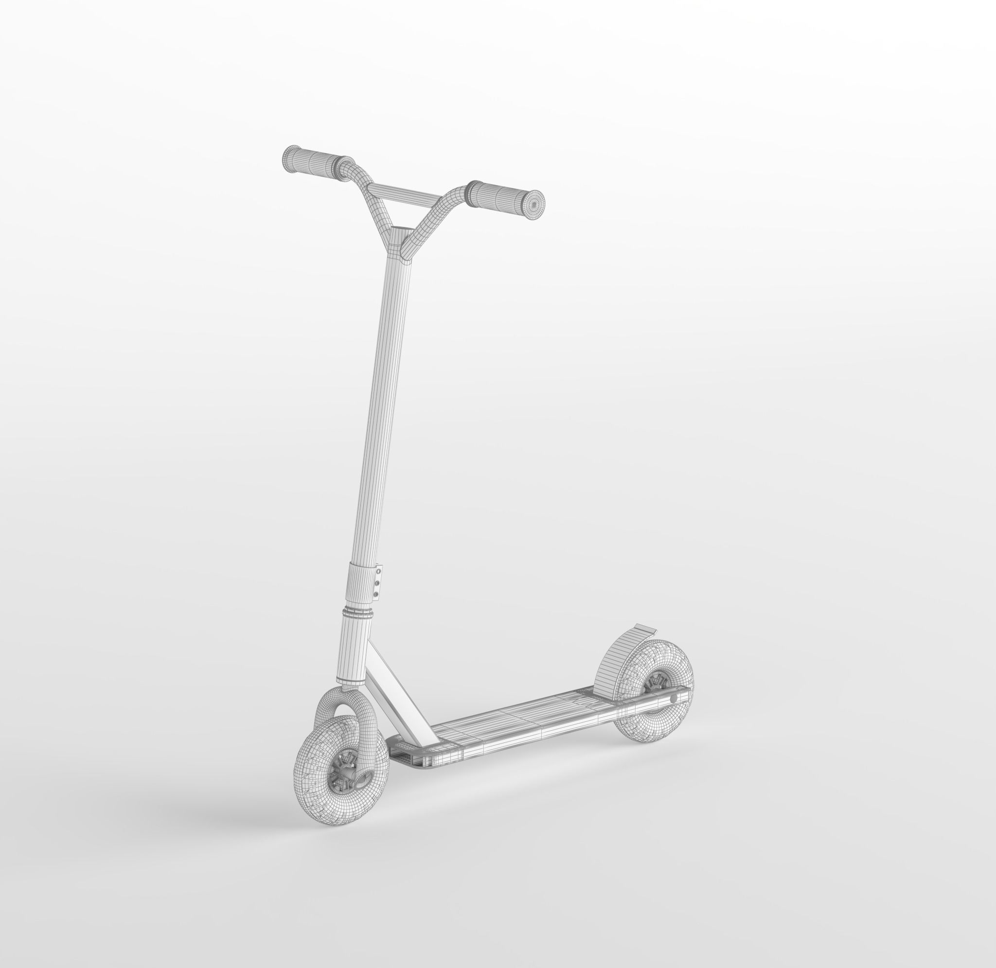 Scooter Low-poly 3D model_4